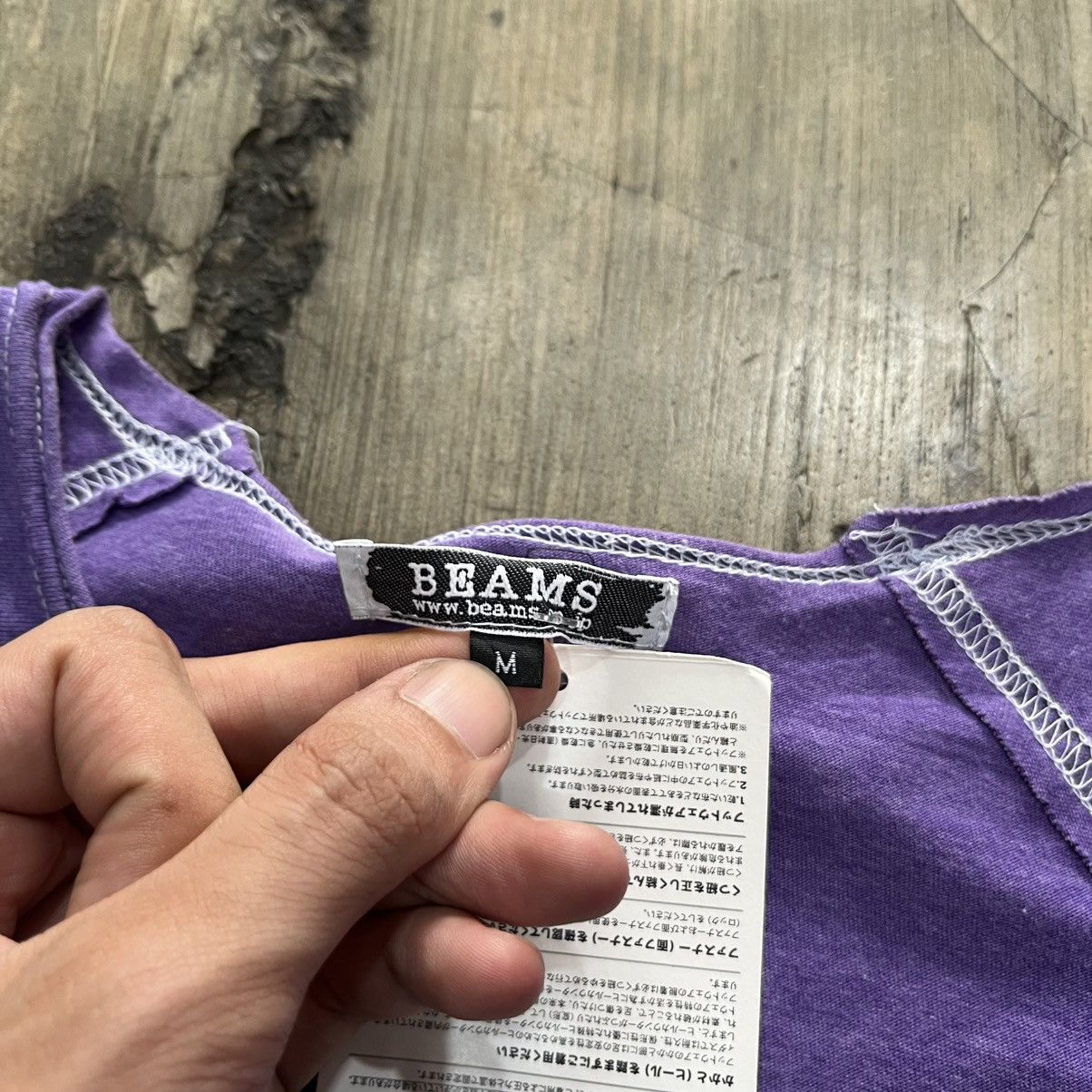 Tornado Mart BEAMS Japan Purple V-Neck Tee Distressed Stitching cdg style Size US M / EU 48-50 / 2 - 4 Thumbnail