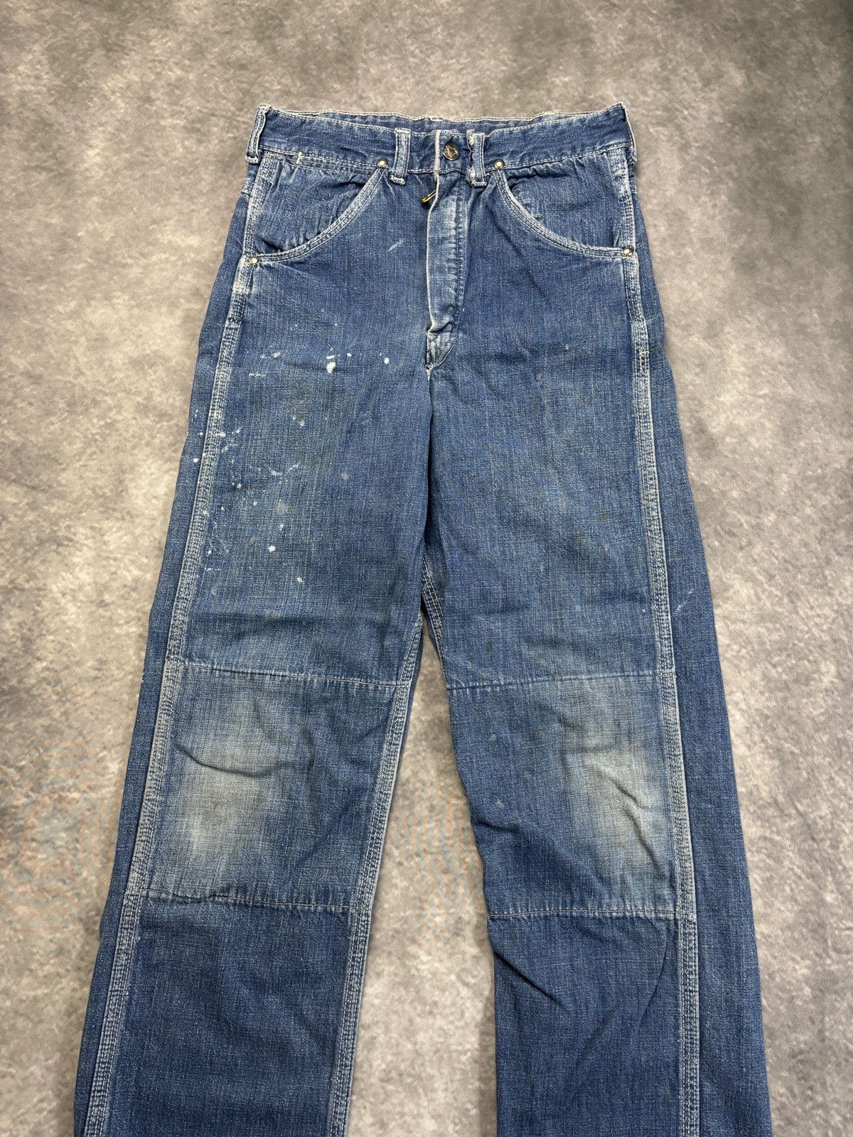 Sears × Vintage True Vintage Work Denim Double Knee Jeans 1960s 1970s Carpen Size 24" / US 00 / IT 34 - 3 Thumbnail