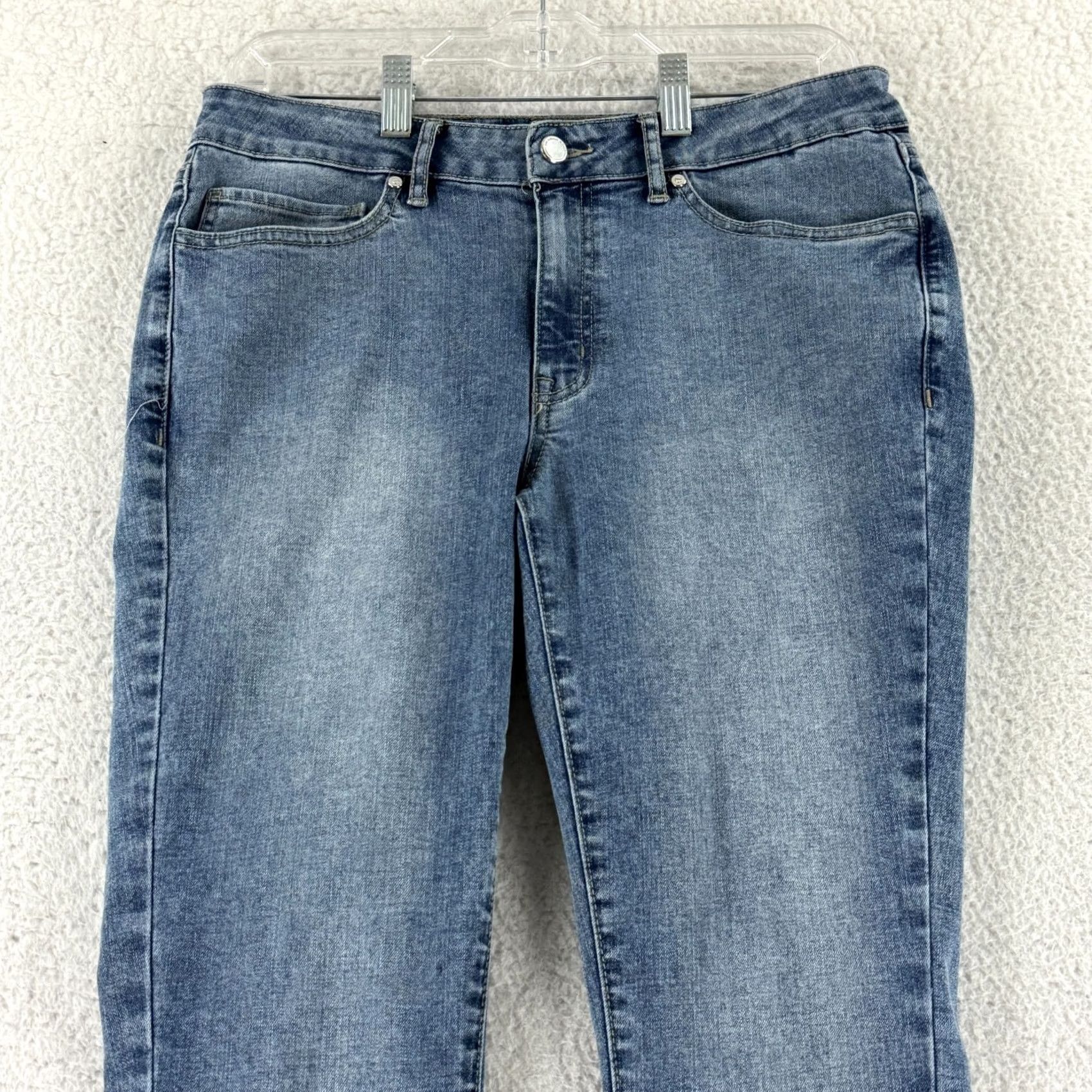 Rebecca Minkoff Rebecca Minkoff Jeans Womens 6P Petite Blue Denim Skinny Mid Rise Raw Hem 90s Bohemian Hippie Fashion Clothing Mens Womens Girls Boys Size 28" / US 6 / IT 42 - 2 Thumbnail