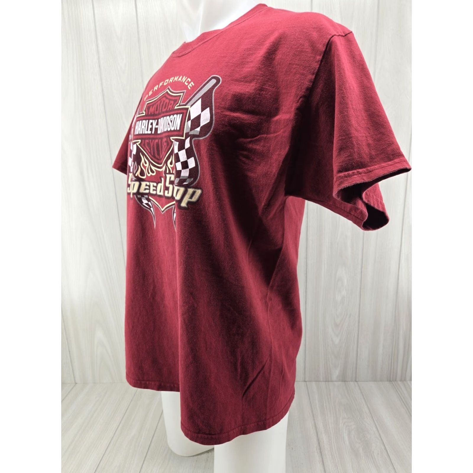 Harley Davidson Harley-Davidson Shirt Mens L Red Biker Beach House Shallotte NC 90s ? Size US L / EU 52-54 / 3 - 3 Thumbnail