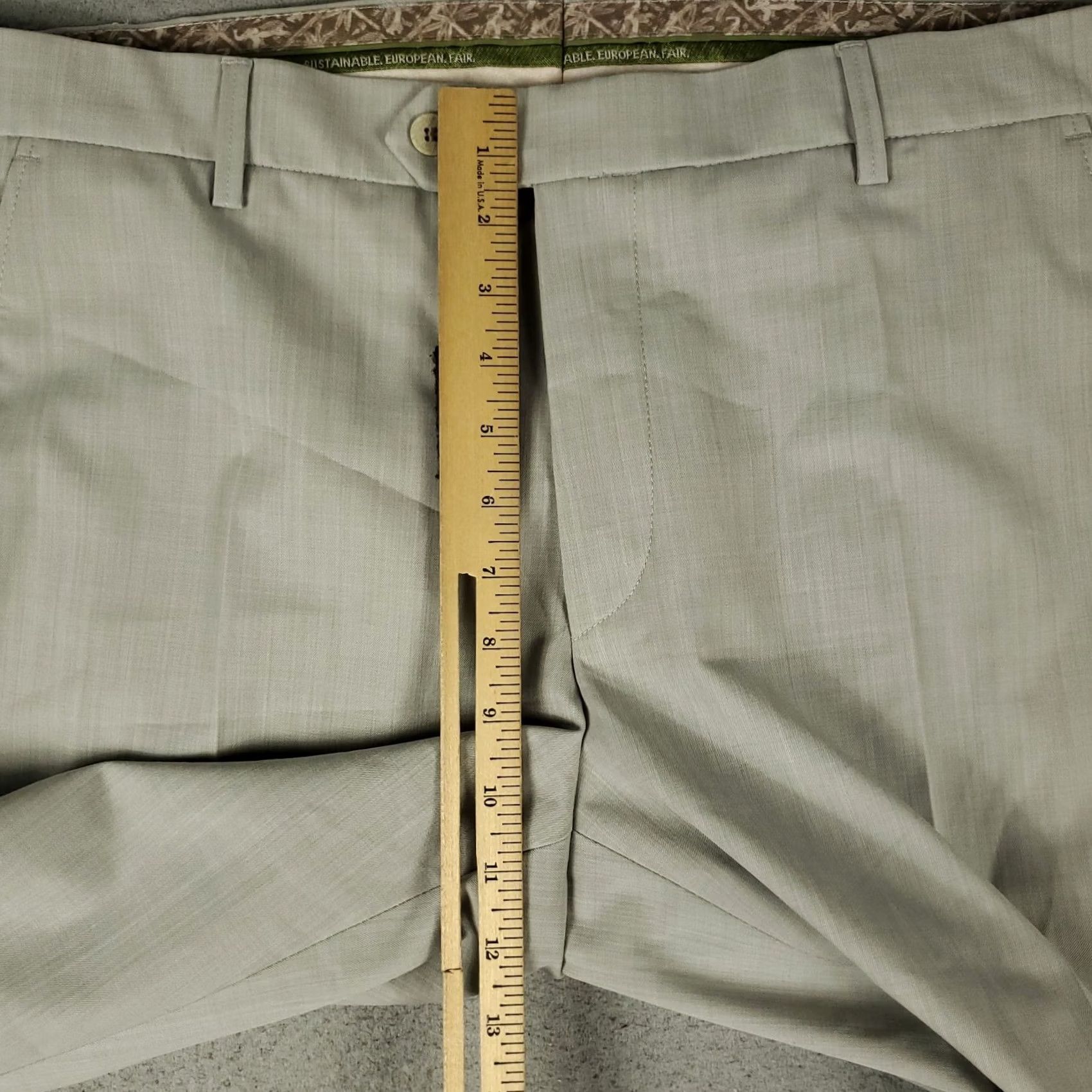Vintage Meyer Pants Mens 39x30 Gray Dress Slacks Flat Front Chino Trousers Size US 39 - 4 Thumbnail