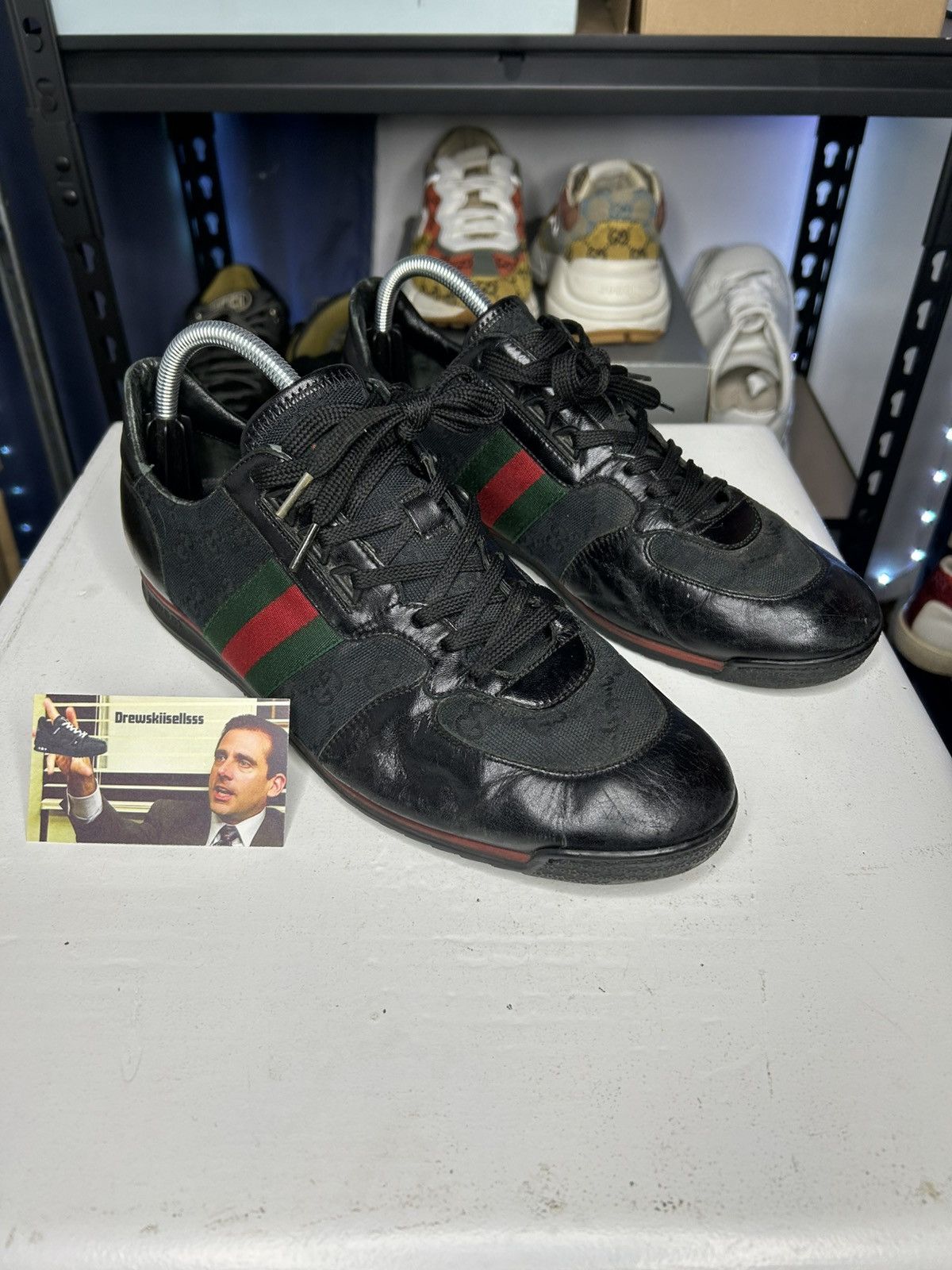 Gucci Gucci GG Web Stripe Mens Size 9G / 9.5 US Mens Black Sneaker Size US 9.5 / EU 42-43 - 1 Thumbnail