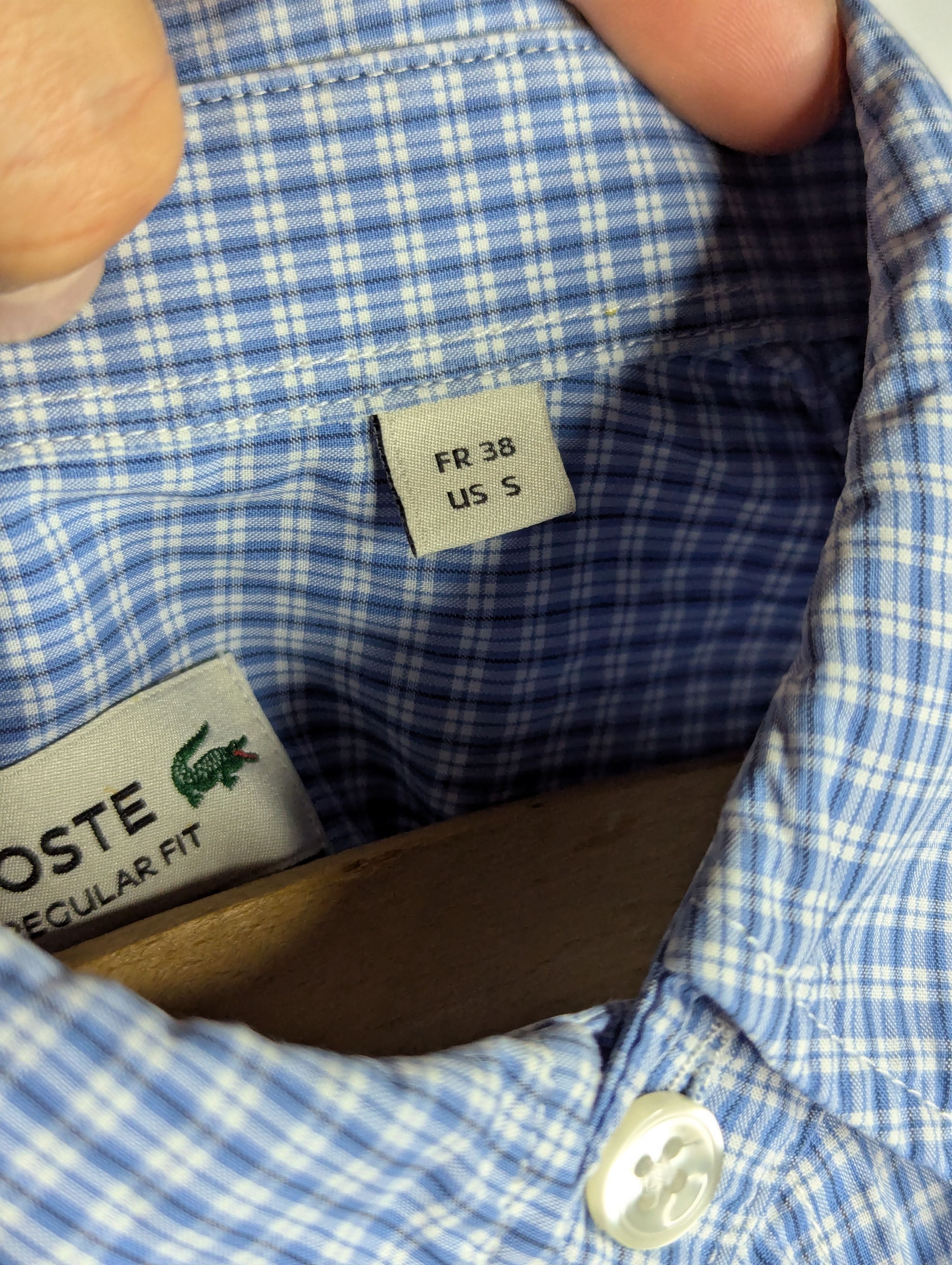 Lacoste LACOSTE Men's Blue Long Sleeve Shirt Small Check Pattern Size US S / EU 44-46 / 1 - 5 Thumbnail
