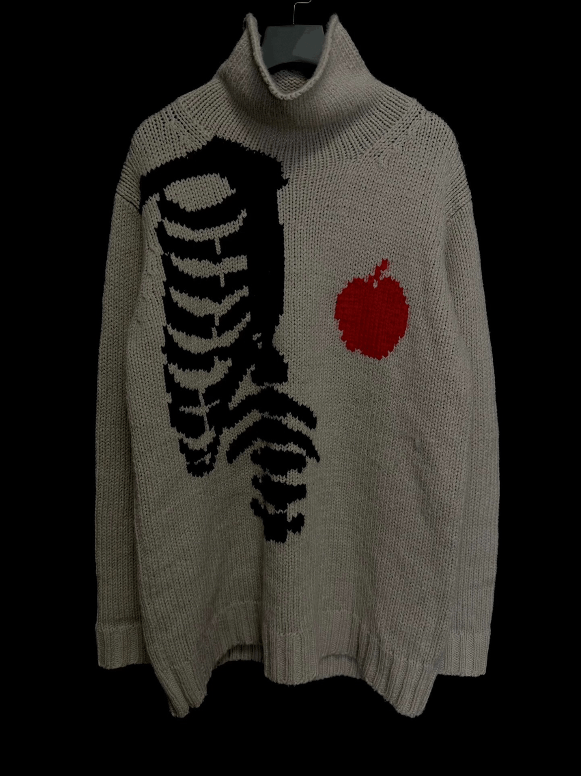 トップス YOHJI SKULL CREW SWEATER Yohji Yamamoto Pour Homme AW1994 Skull Sweater. — Middleman