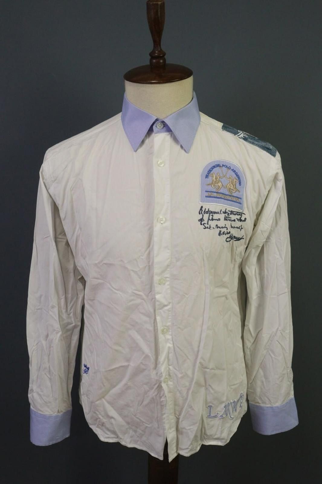 La Martina La Martina Buenos Aires White Cotton Collar Shirt Size L Size US L / EU 52-54 / 3 - 1 Thumbnail