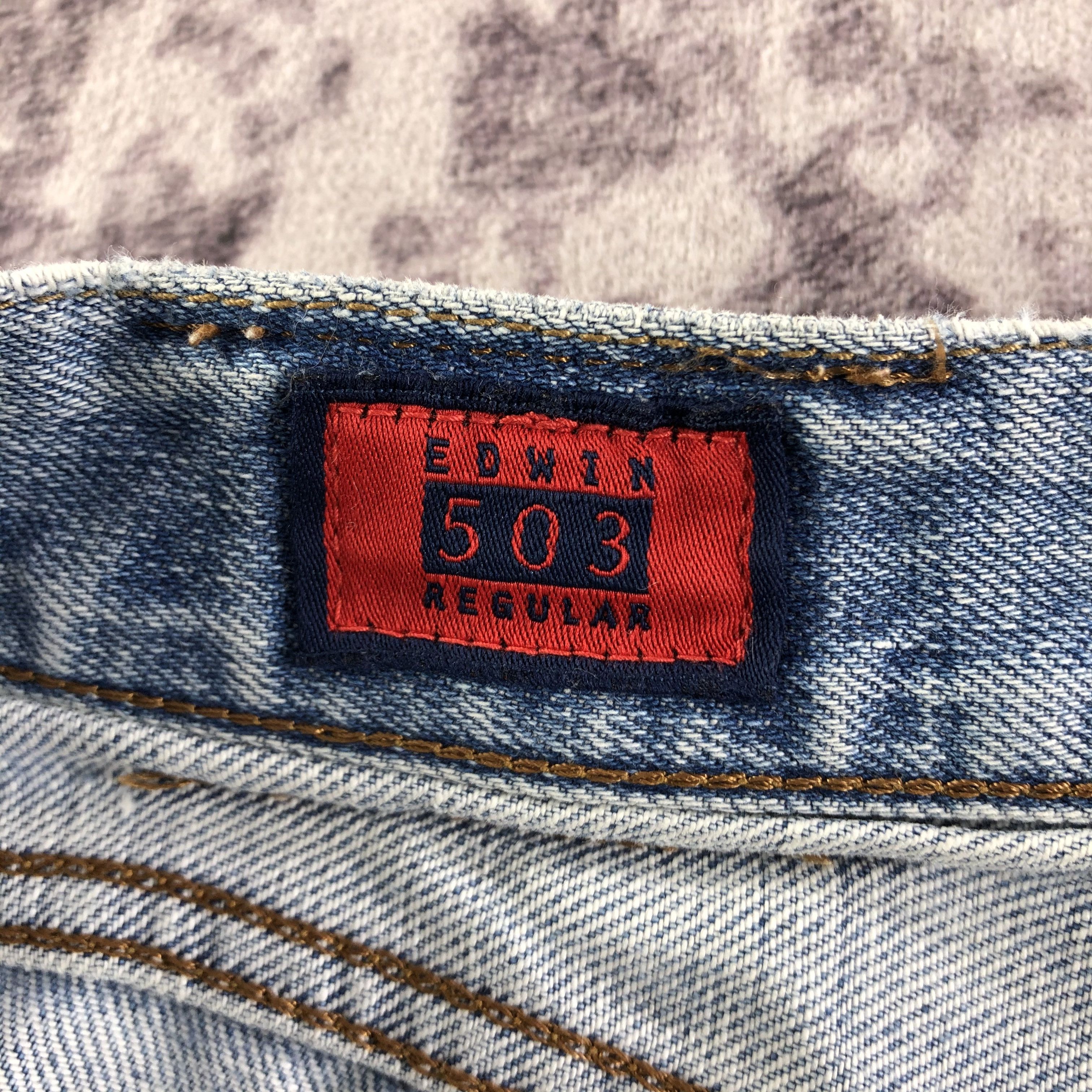 Edwin × Vintage Vintage Blue Wash Edwin 503 Jeans-JM3328 Size 29" - 9 Thumbnail