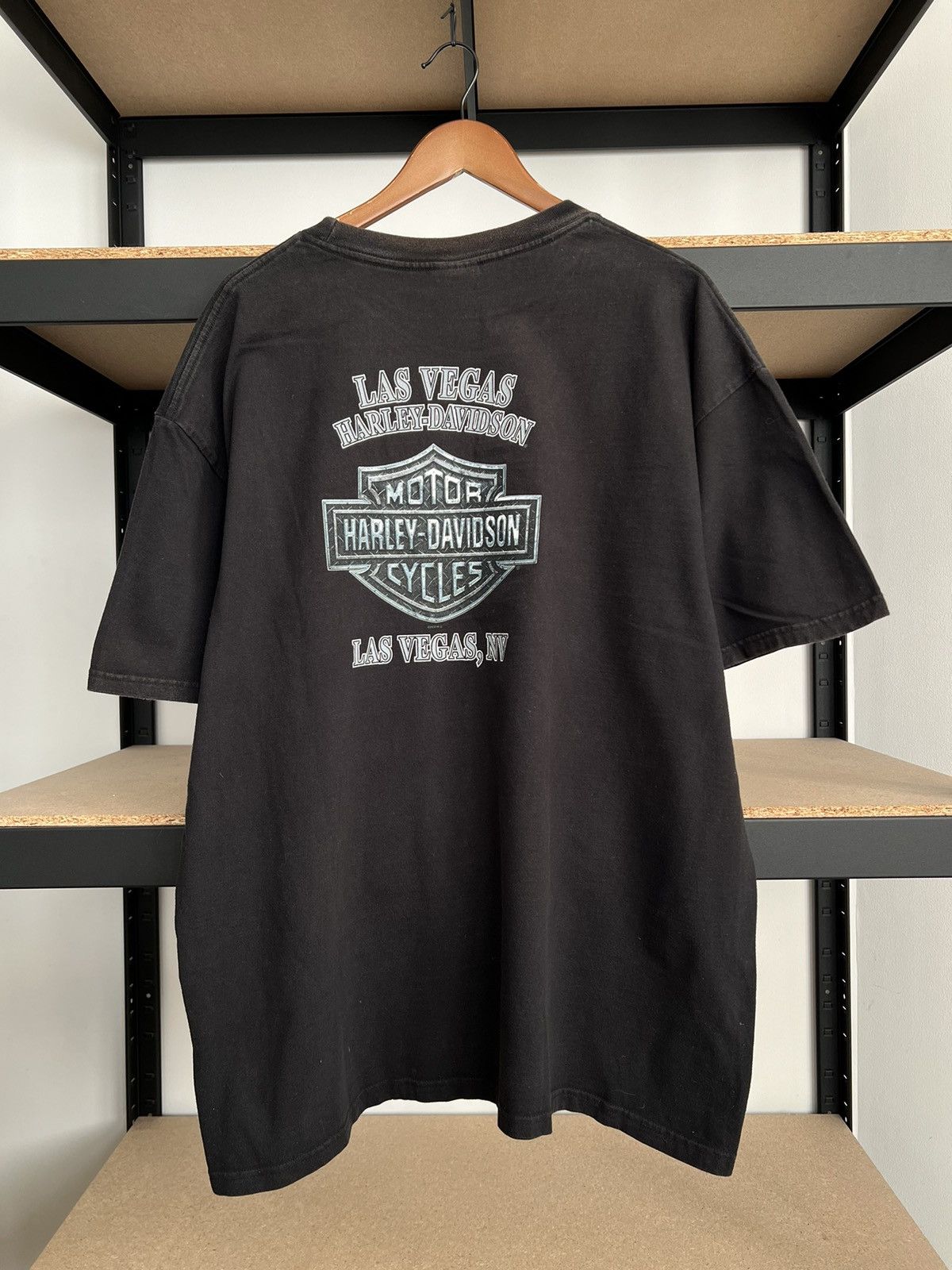 Harley Davidson Vintage 2009 Harley Davidson Wolf Pocket Las Vegas T-shirt Size US XXL / EU 58 / 5 - 4 Thumbnail