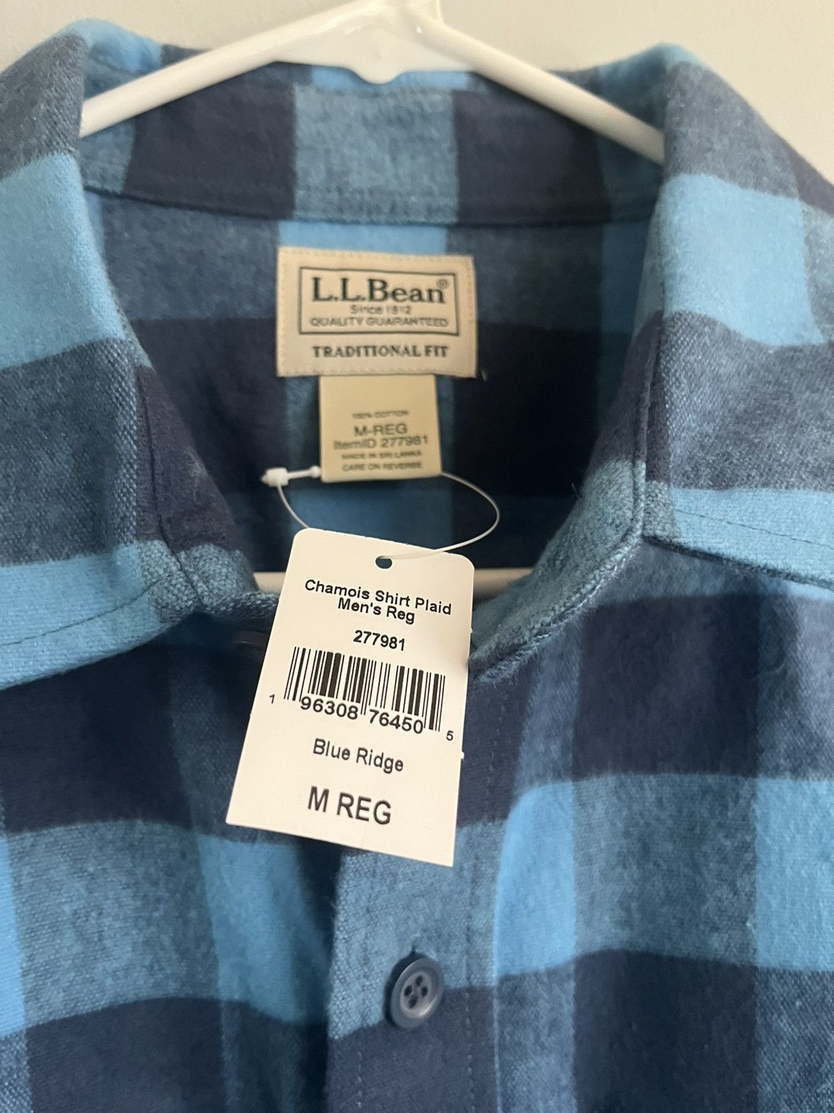 L.L. Bean Blue fannel Size US M / EU 48-50 / 2 - 3 Thumbnail