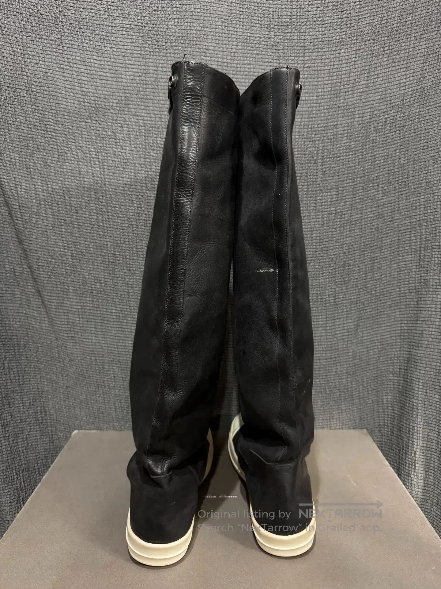 Rick Owens black leather ankle boots from Rick Owens. Size US 10 / EU 43 - 7 Thumbnail