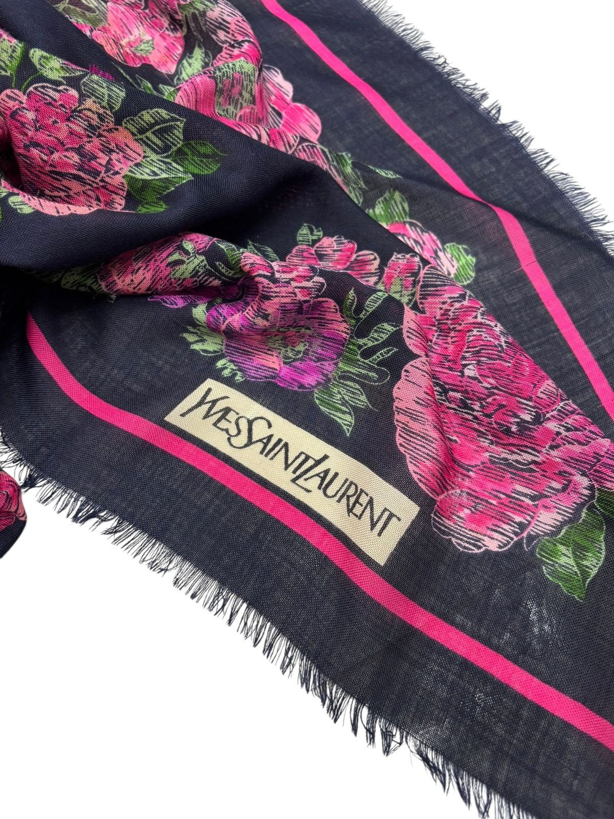Yves Saint Laurent 🔥YVES SAINT LAURENT FLORAL SCARF Size ONE SIZE - 2 Thumbnail