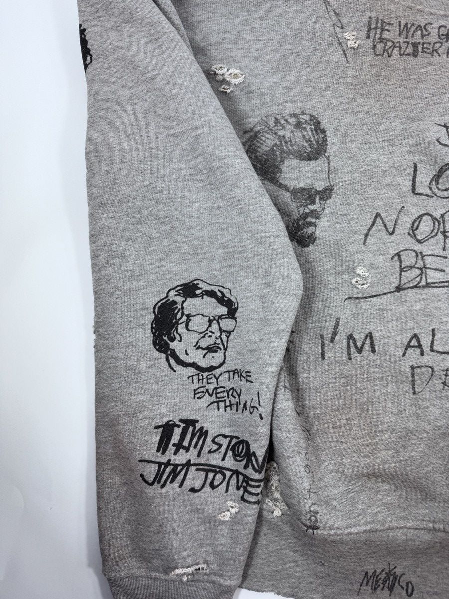 Paly Hollywood GRAPHIC DRAW PRINT DISTRESSED SWEATSHIRT Size US XXL / EU 58 / 5 - 4 Thumbnail