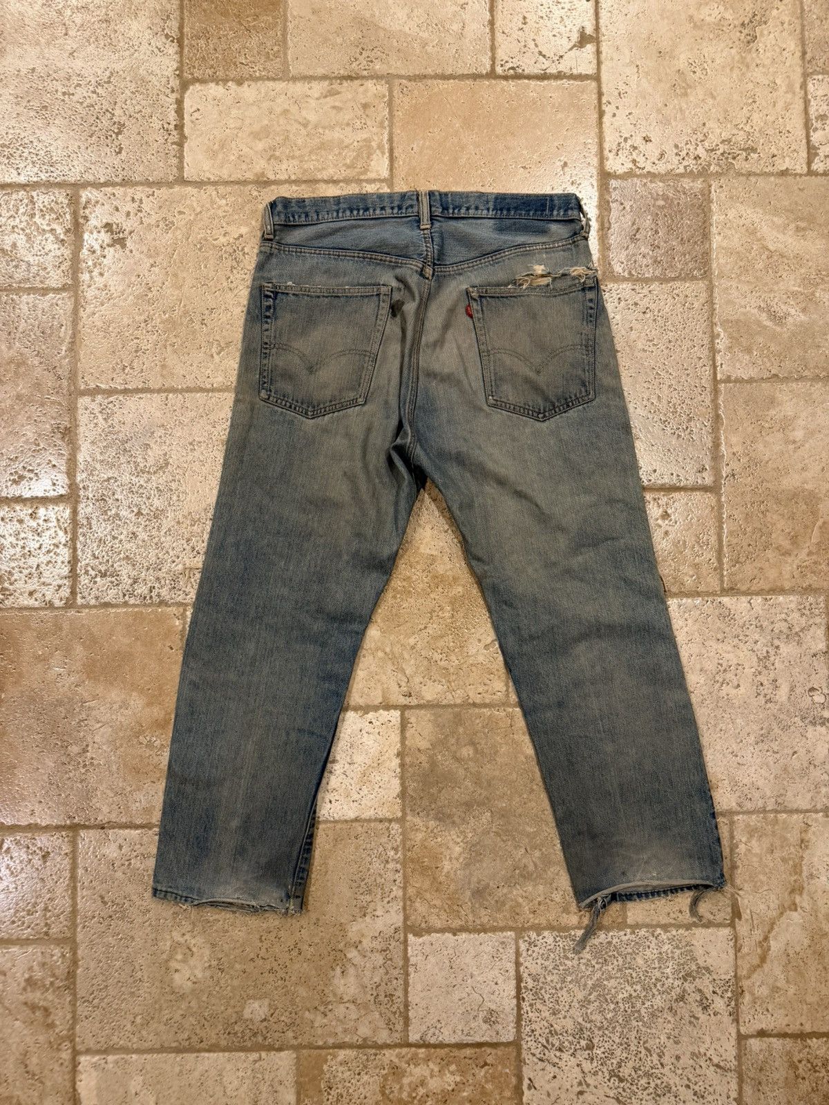 Levi's Vintage Clothing Vintage Levi’s 60’s-70’s Thrashed Blue Wash Denim Jeans Size 36 - 9 Thumbnail