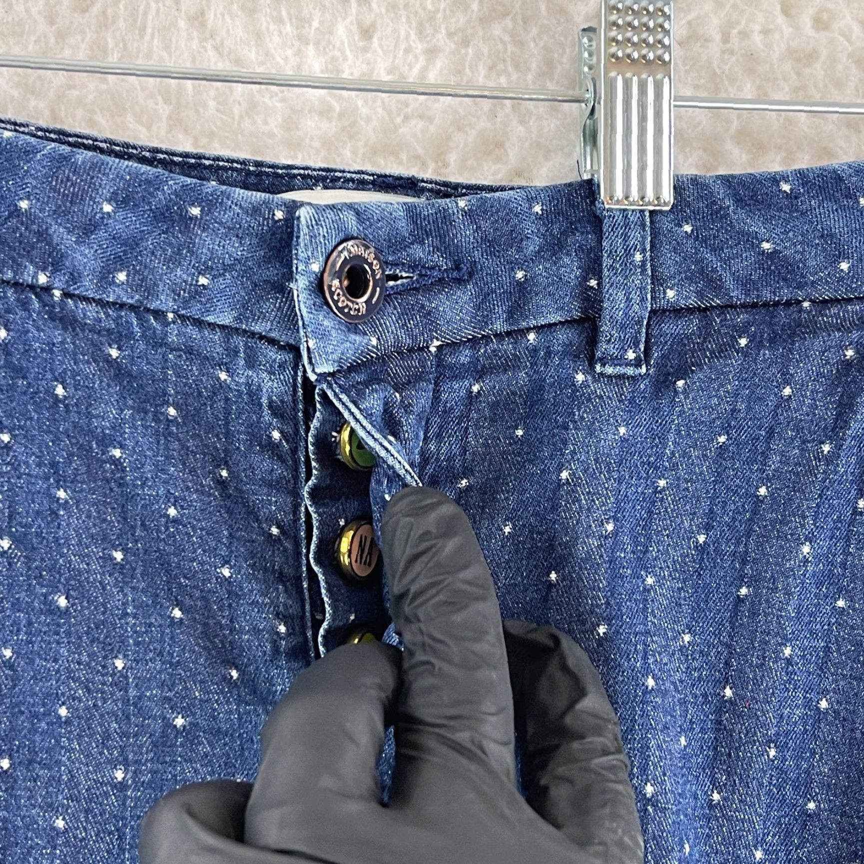 Scotch & Soda Scotch & Soda Jeans Womens Slim Tapered Mid-Rise Dot Print Blue Size 27 Regular Size 27" / US 4 / IT 40 - 5 Thumbnail