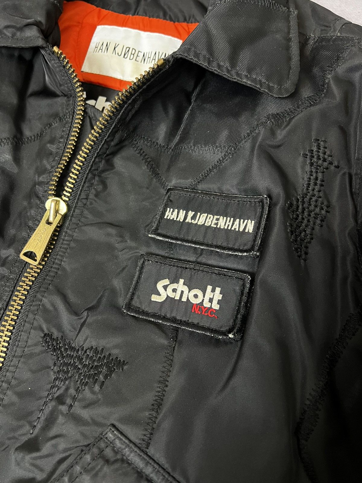 Han Kjobenhavn × Schott Schott x Han Kjøbenhavn patchwork MA-1 military jacket Size US L / EU 52-54 / 3 - 3 Thumbnail