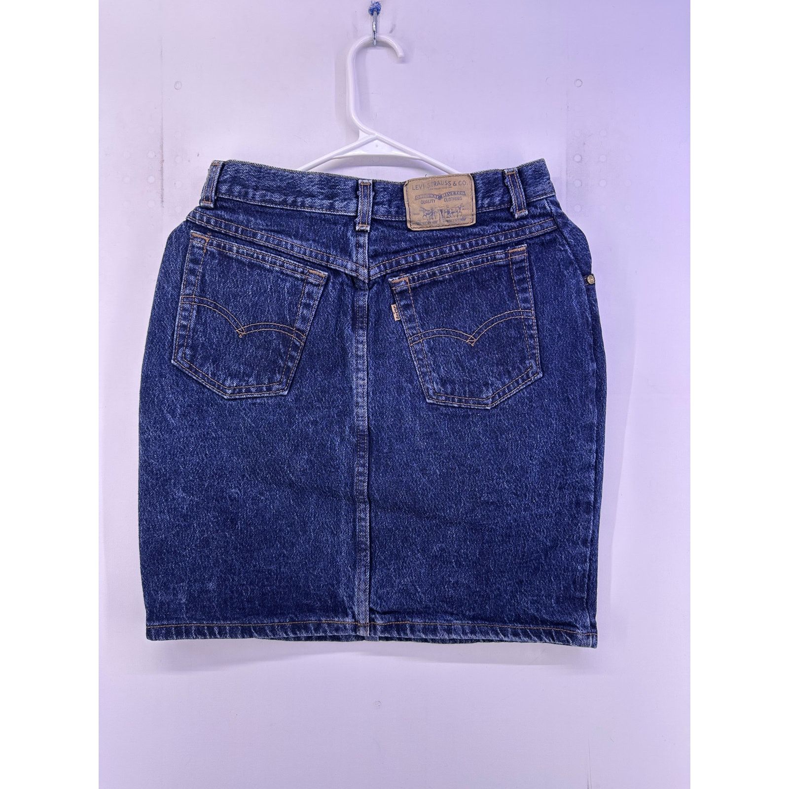 Levi's Vintage 90s Levi’s Batwing Blue Demin Skirt Size 11 Women’s Size 32" / US 10 / IT 46 - 9 Thumbnail