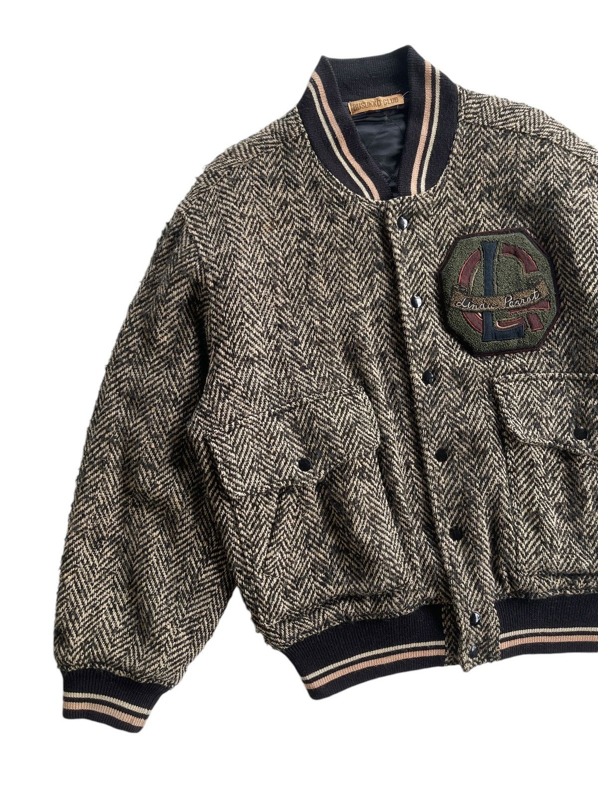 Issey Miyake Vintage Wool Herringbone Blouson Jacket Size US L / EU 52-54 / 3 - 6 Thumbnail