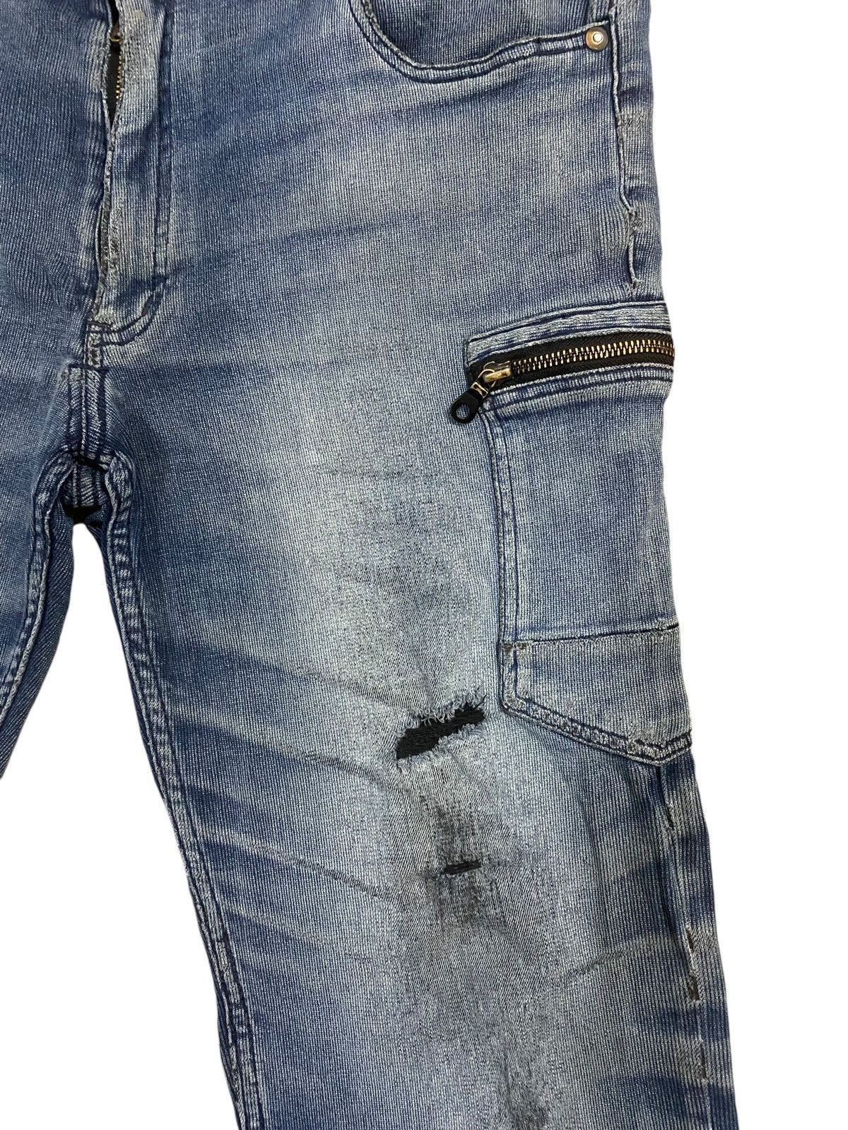 If Six Was Nine × Le Grande Bleu (L.G.B.) × Schott Vintage Scott Inc Cargo Distress Jeans Size US 34 / EU 50 - 6 Thumbnail