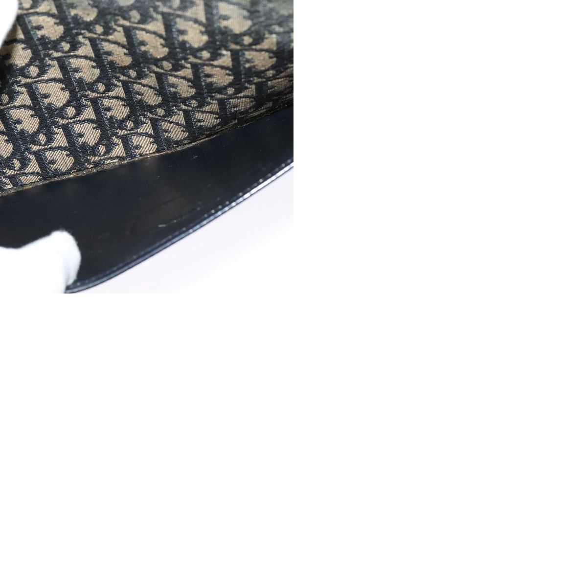 Dior DIOR Trotter Canvas Shoulder Bag Navy Gold Size ONE SIZE - 12 Thumbnail