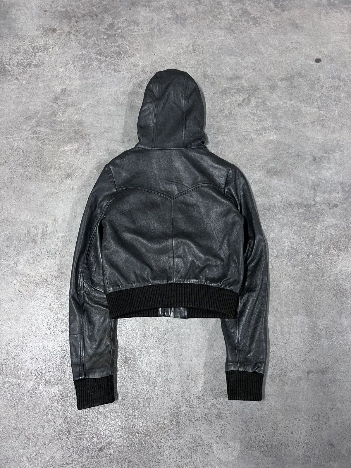 Rick Owens Real Leather Avant Garde Hooded Cropped Jacket Size S / US 4 / IT 40 - 6 Thumbnail