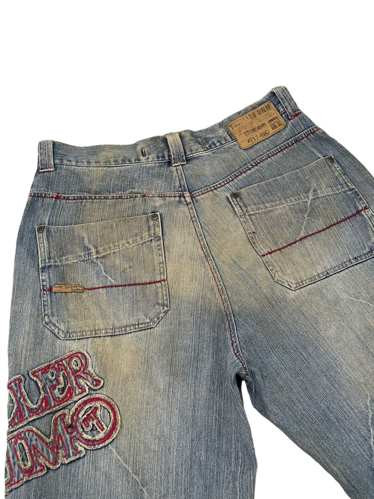 Japanese Brand Baggy Jeans Vtg Thriller Denim Distress Wide Denim 6🟦3 Size US 33 - 20 Thumbnail