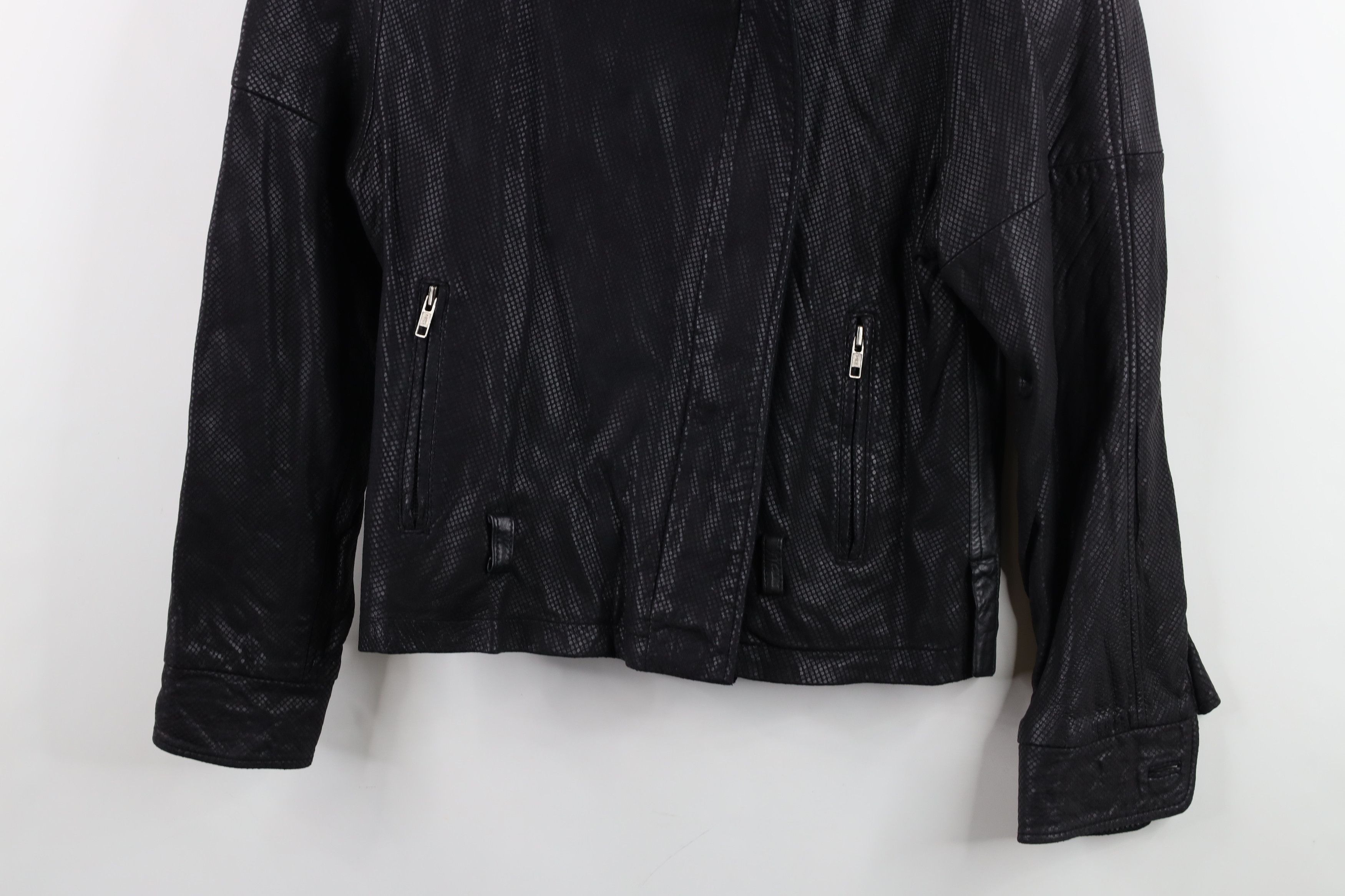Vintage Vintage 90s Streetwear Strap Collar Leather Bomber Jacket Size M / US 6-8 / IT 42-44 - 3 Thumbnail