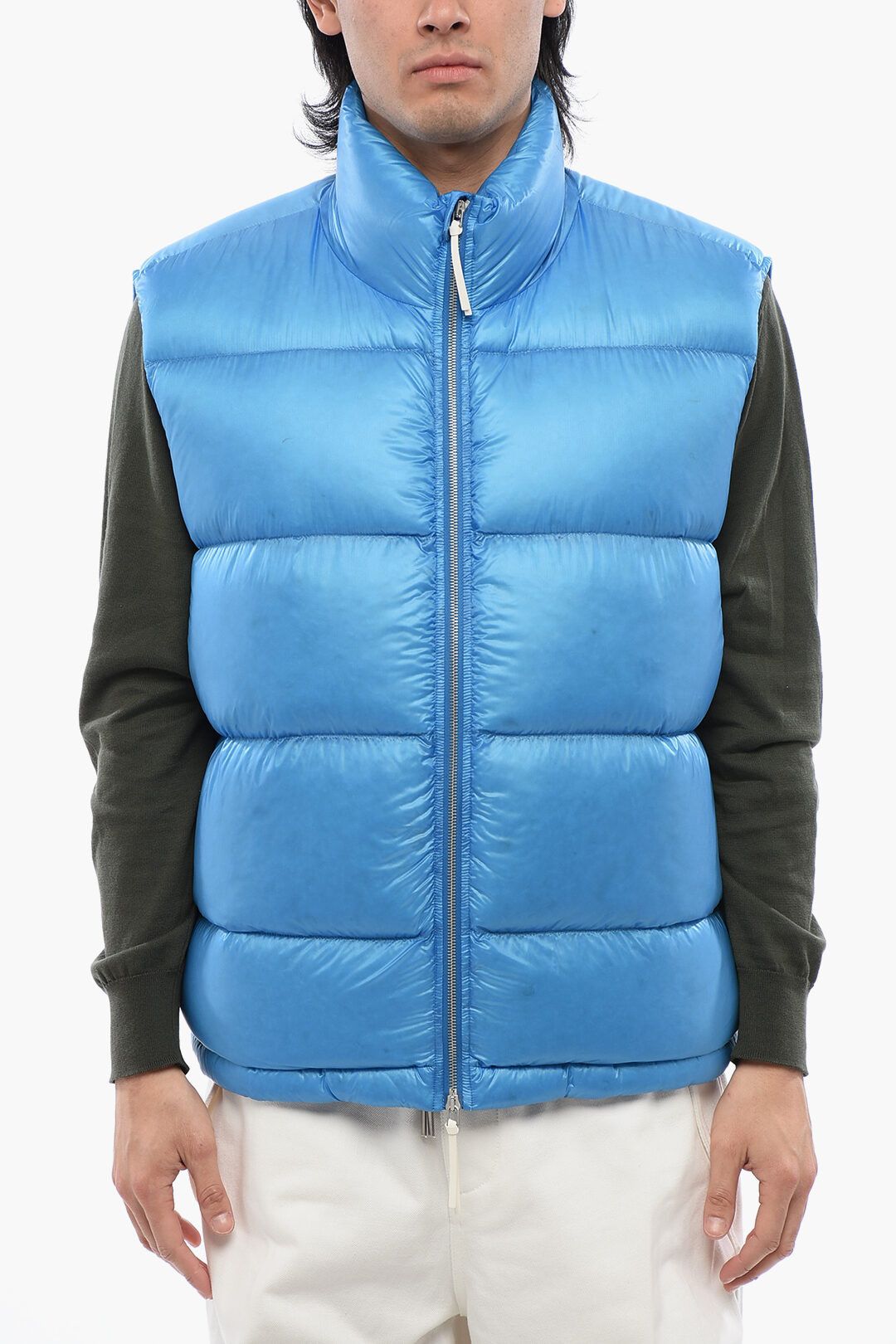 Jil Sander og1mm0625 Recycled Nylon Sleeveless Down Jacket Light Blue Size US S / EU 44-46 / 1 - 1 Thumbnail