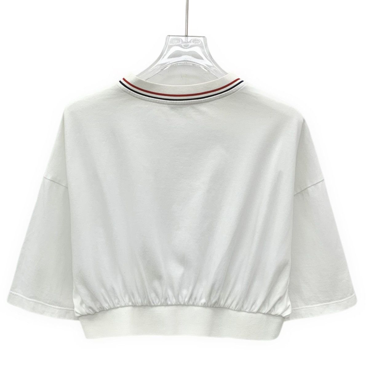 Miu Miu Miu Miu 2022 White Logo Intarsia Short Sleeve T-shirt K26WX Size M / US 6-8 / IT 42-44 - 2 Thumbnail