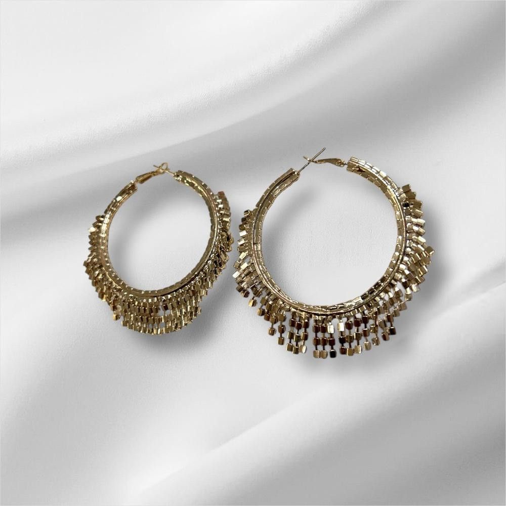 Designer Elegant Silver Hoop Earrings Size ONE SIZE - 4 Thumbnail