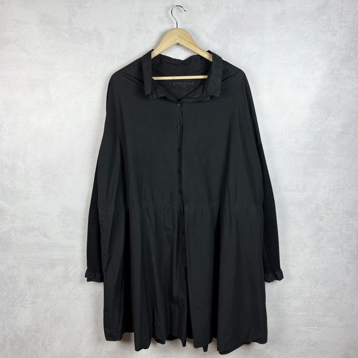 Rundholz Rundholz Dip Black Cotton Avantgarde Long Shirt-Dress Size M Size M / US 6-8 / IT 42-44 - 1 Thumbnail