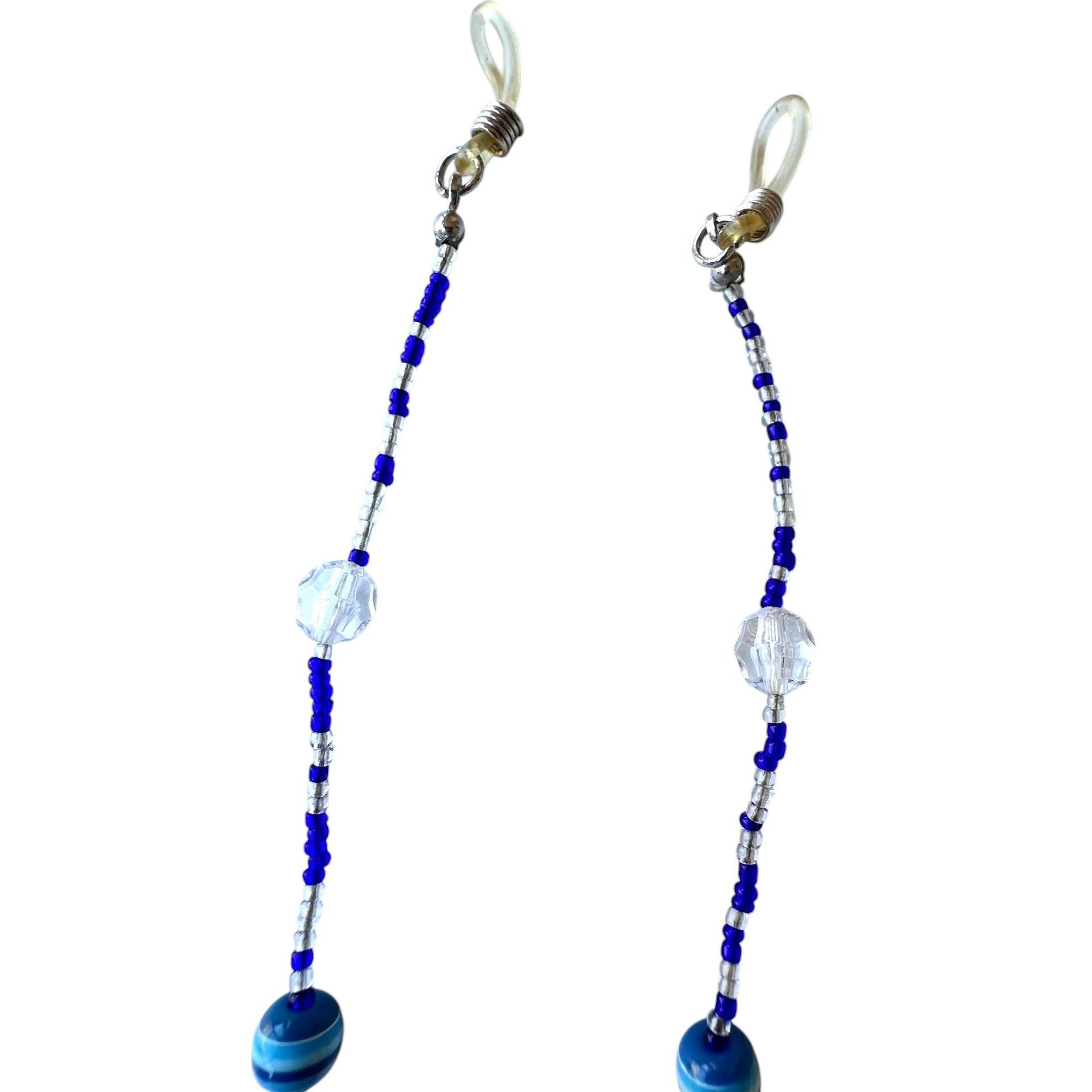 Handmade × Vintage VTG Handmade Blue Beaded Eyeglass Holder Reading Glasses Jew Size ONE SIZE - 10 Thumbnail