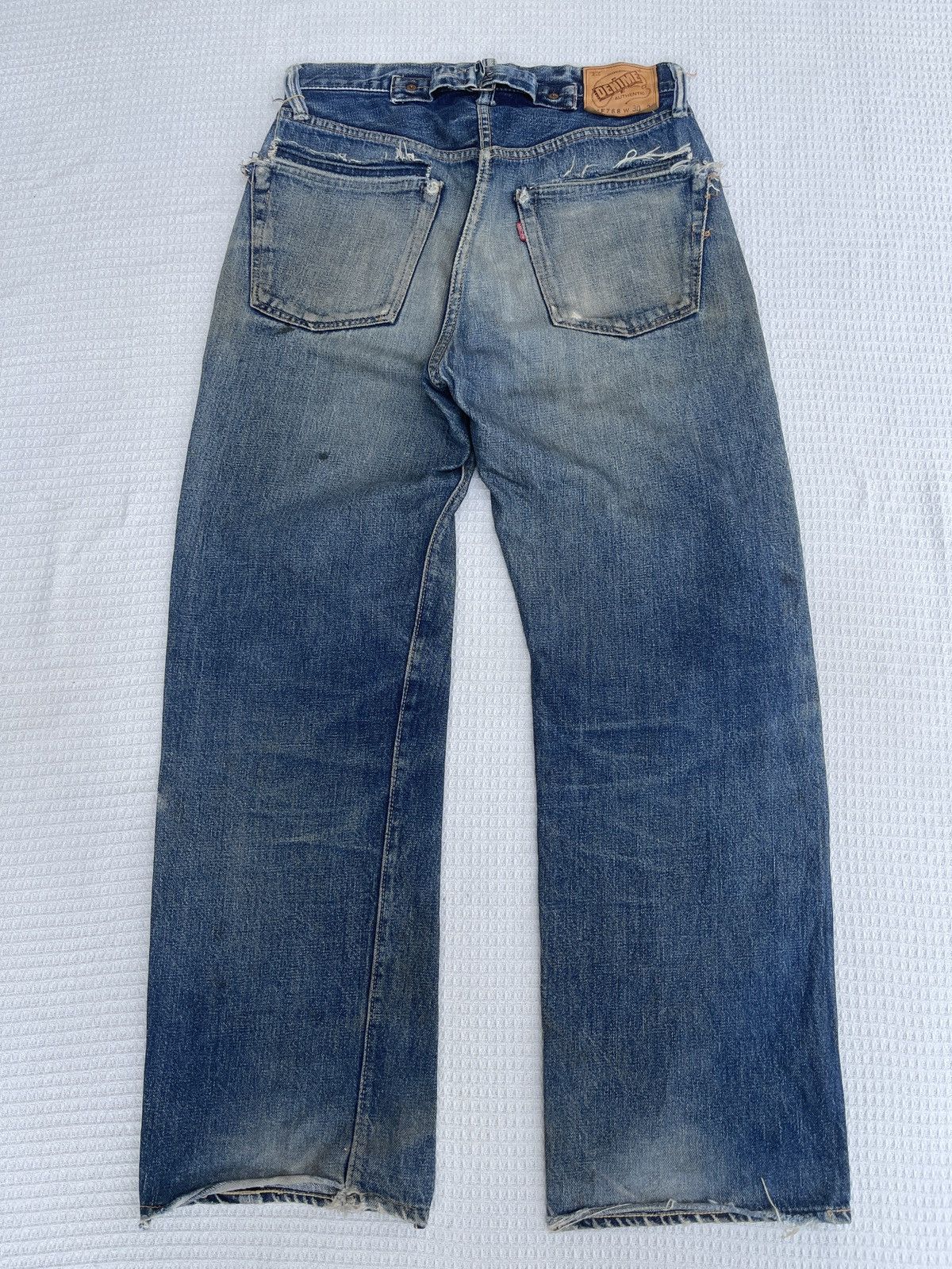 Denime Rare🔥Vintage DENIME Japan Slevedge Distressed Jeans Size US 30 / EU 46 - 4 Thumbnail