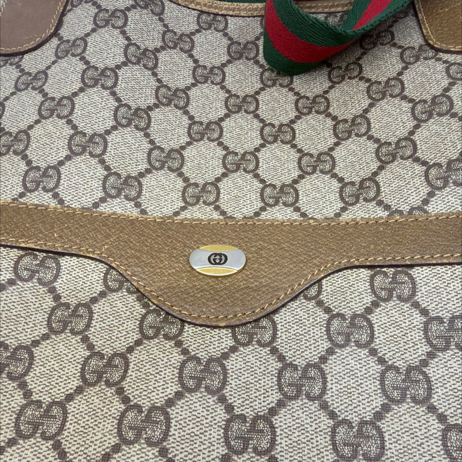 Gucci Gucci Vintage Tote Bag Beige GG Supreme Canvas Size ONE SIZE - 3 Thumbnail