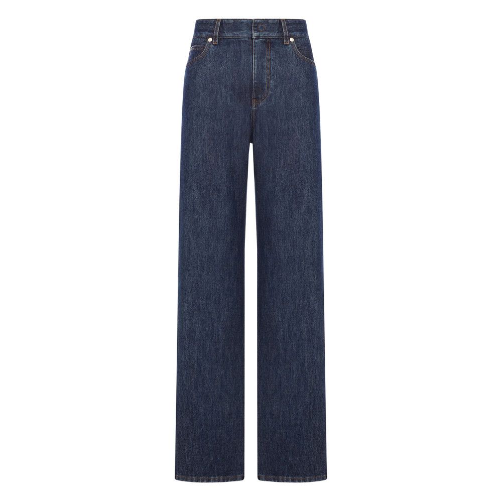 Fendi Fendi BLUE Denim - Wide-Leg Jeans Size 26" / US 2 / IT 38 - 1 Thumbnail