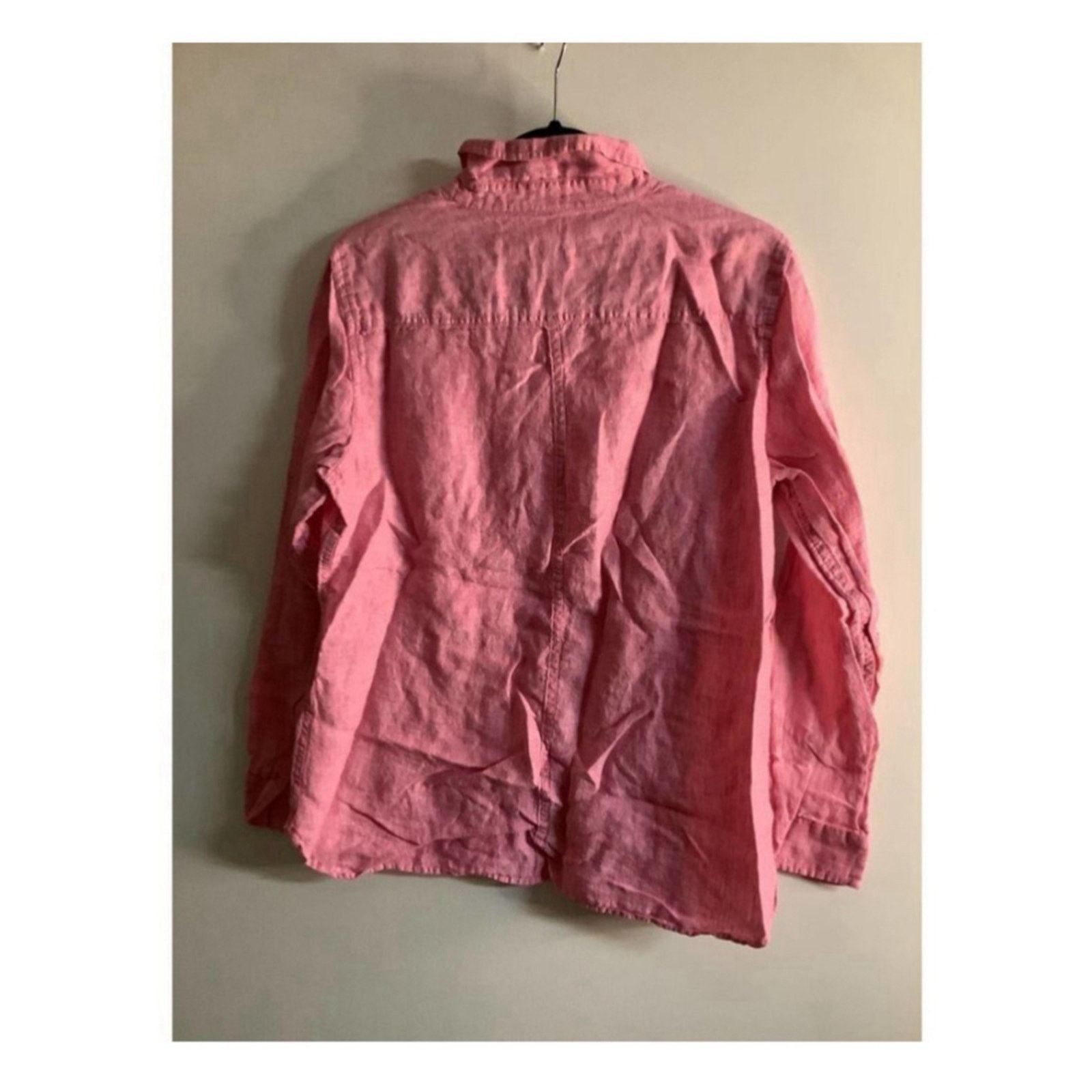 Other Classic Linen Button-Up Shirt Pink Talbots Large Size L / US 10 / IT 46 - 6 Thumbnail