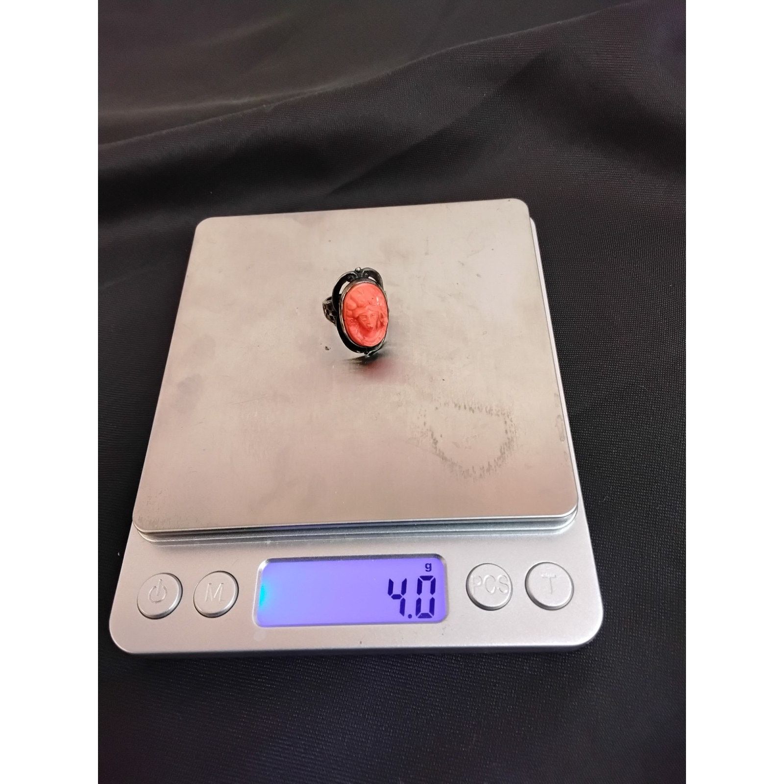Other Antique Coral Sterling Silver Ring Cameo Size 4.5 Size ONE SIZE - 8 Thumbnail