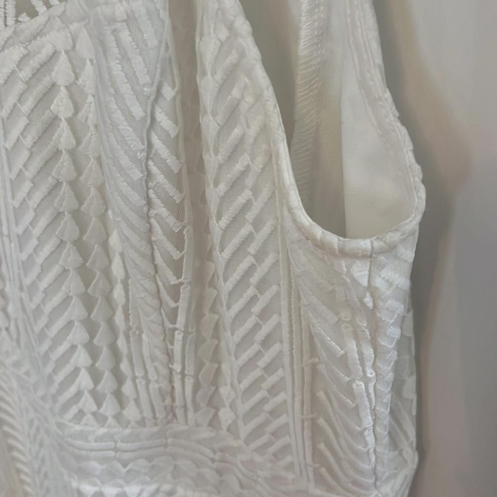 Designer Heavenly Geometry Ivory Lace Halter Dress Size M / US 6-8 / IT 42-44 - 4 Thumbnail