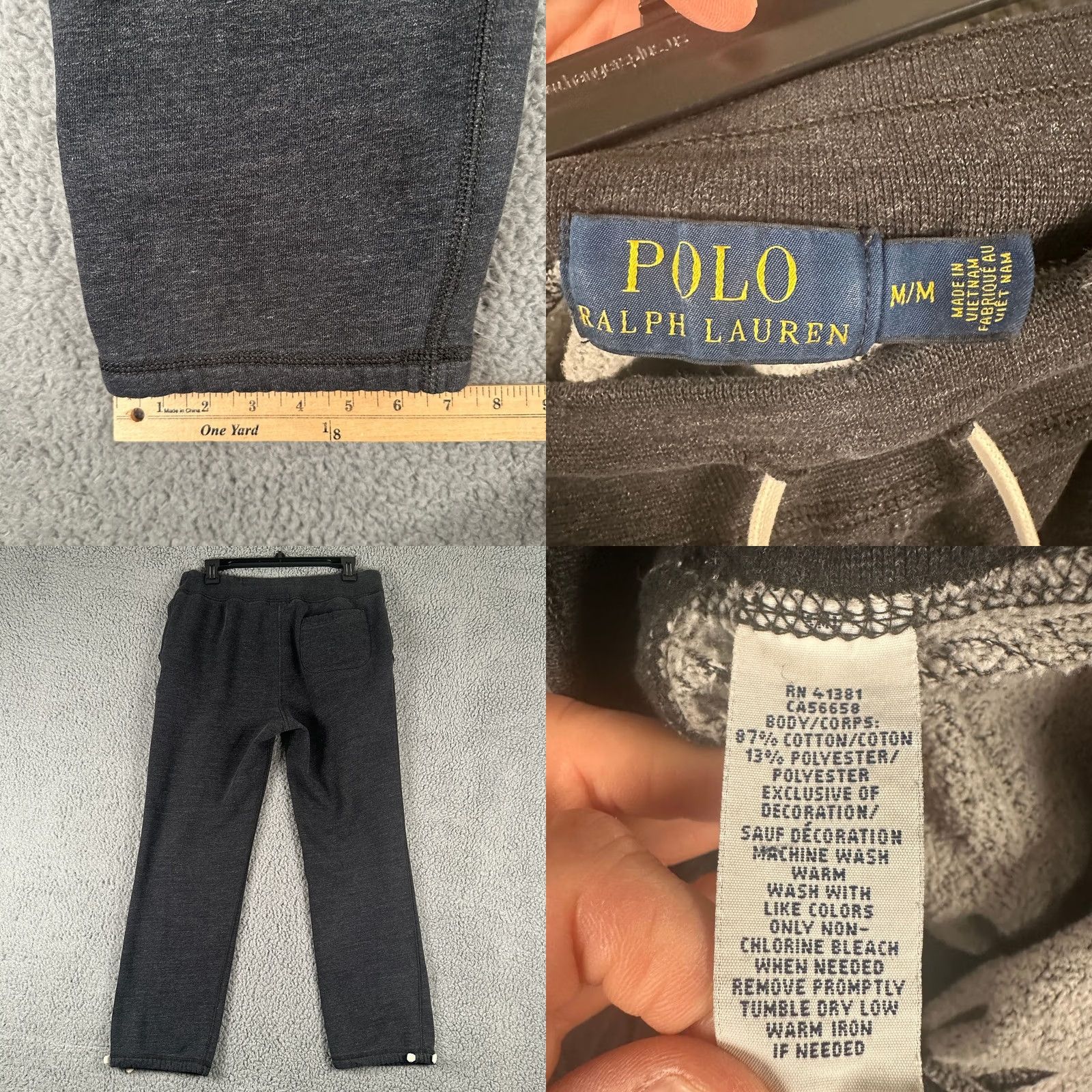Polo Ralph Lauren Polo Ralph Lauren Sweatpants Mens M Dark Gray Heather Pony Logo Drawstring Size US M / EU 48-50 / 2 - 8 Thumbnail