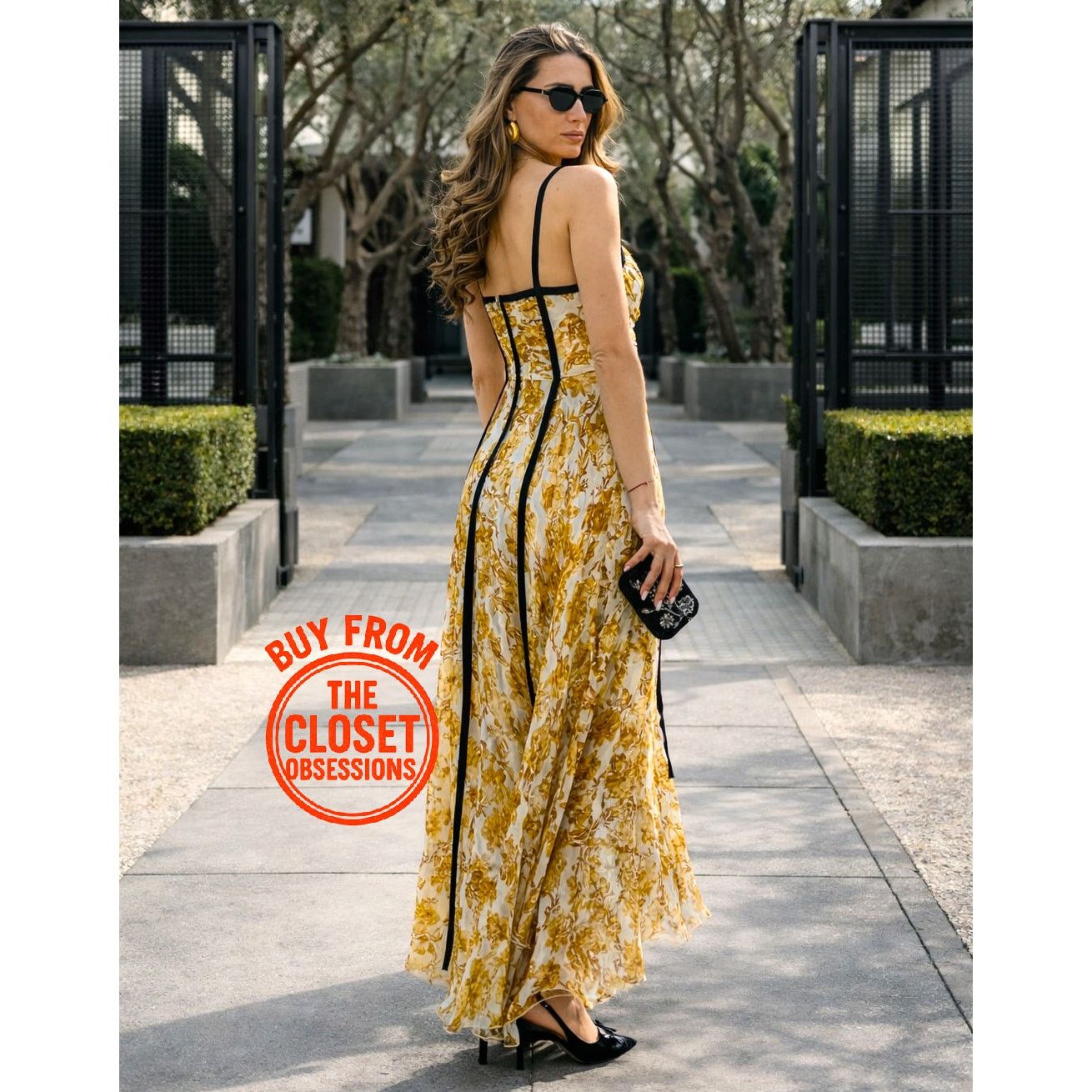 Zara ZARA Printed Yellow Viscose Maxi Dress NWT Size M / US 6-8 / IT 42-44 - 5 Thumbnail