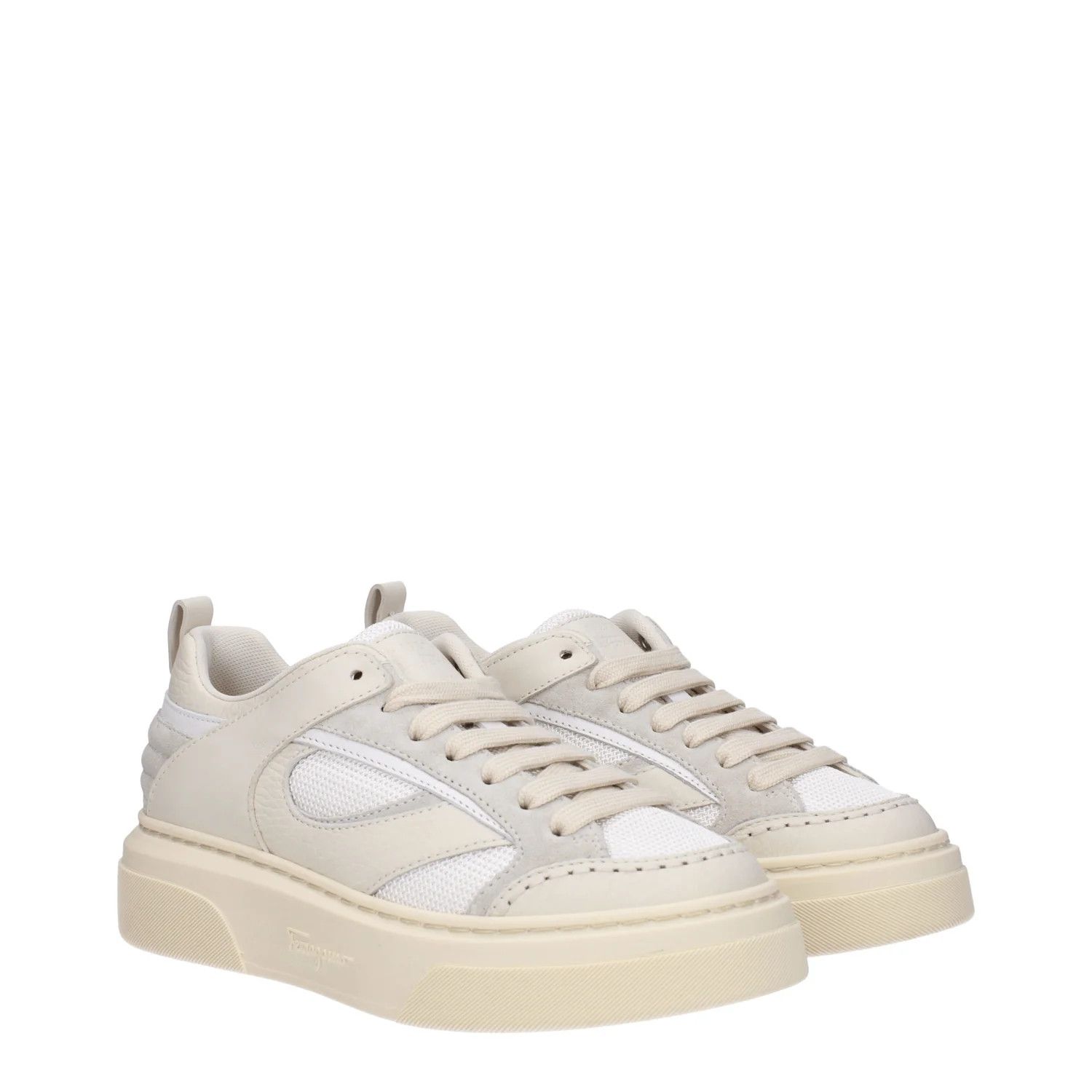Salvatore Ferragamo ob1o1e1224 Leather Sneakers in Beige Size US 7.5 / IT 37.5 - 2 Thumbnail