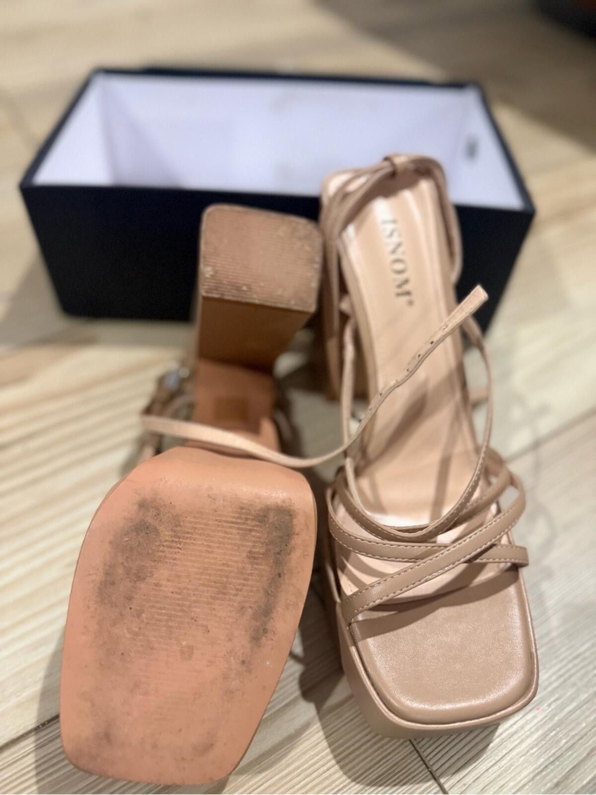 Insomnia Visuals ISNOM Strappy Block Heel Sandals in Tan Size US 11 / IT 41 - 3 Thumbnail