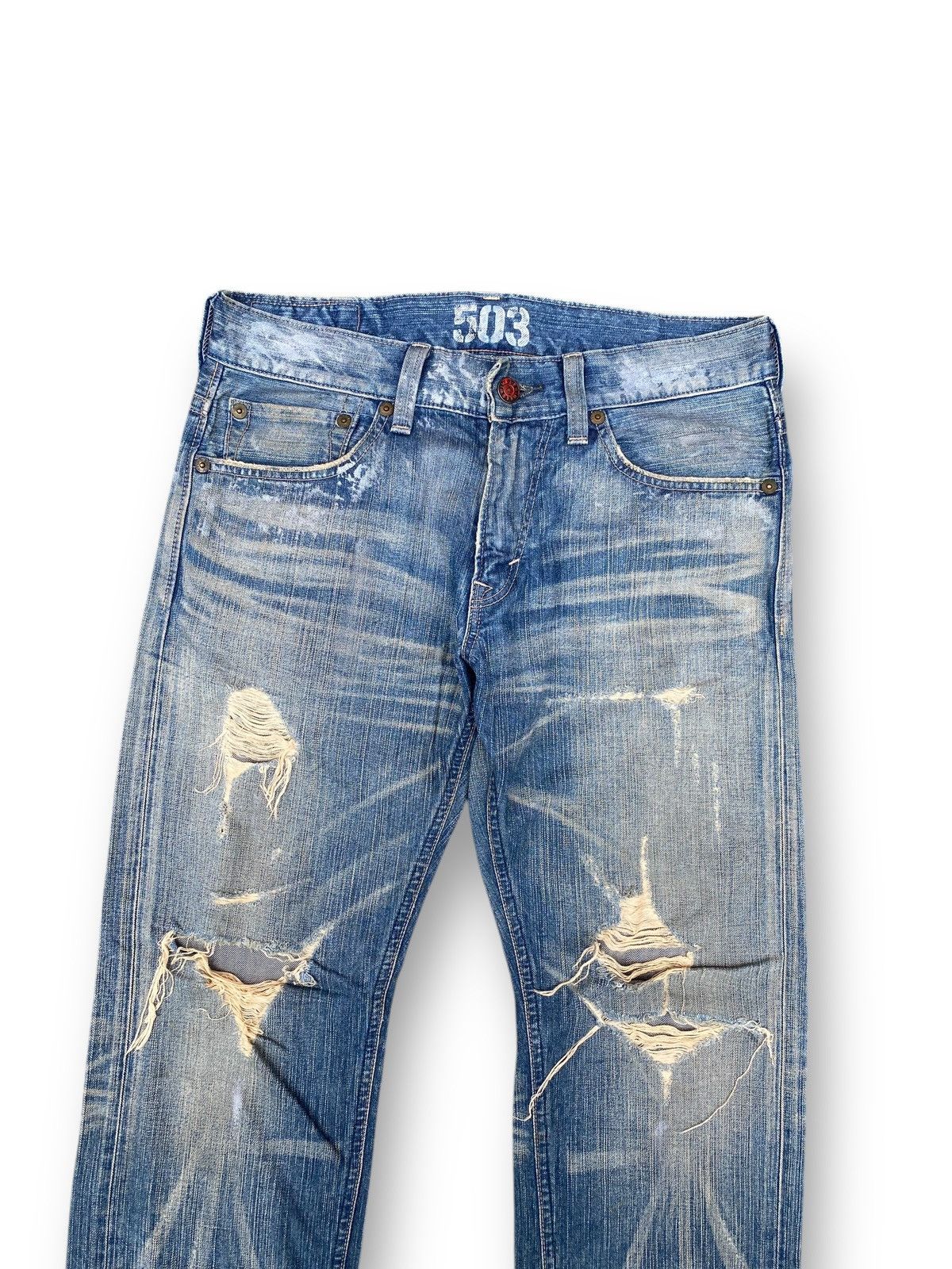 Edwin × Japanese Brand × Vintage Vintage Selvedge Distressed Edwin 503 Denim Jeans. #D8 Size US 34 / EU 50 - 2 Thumbnail