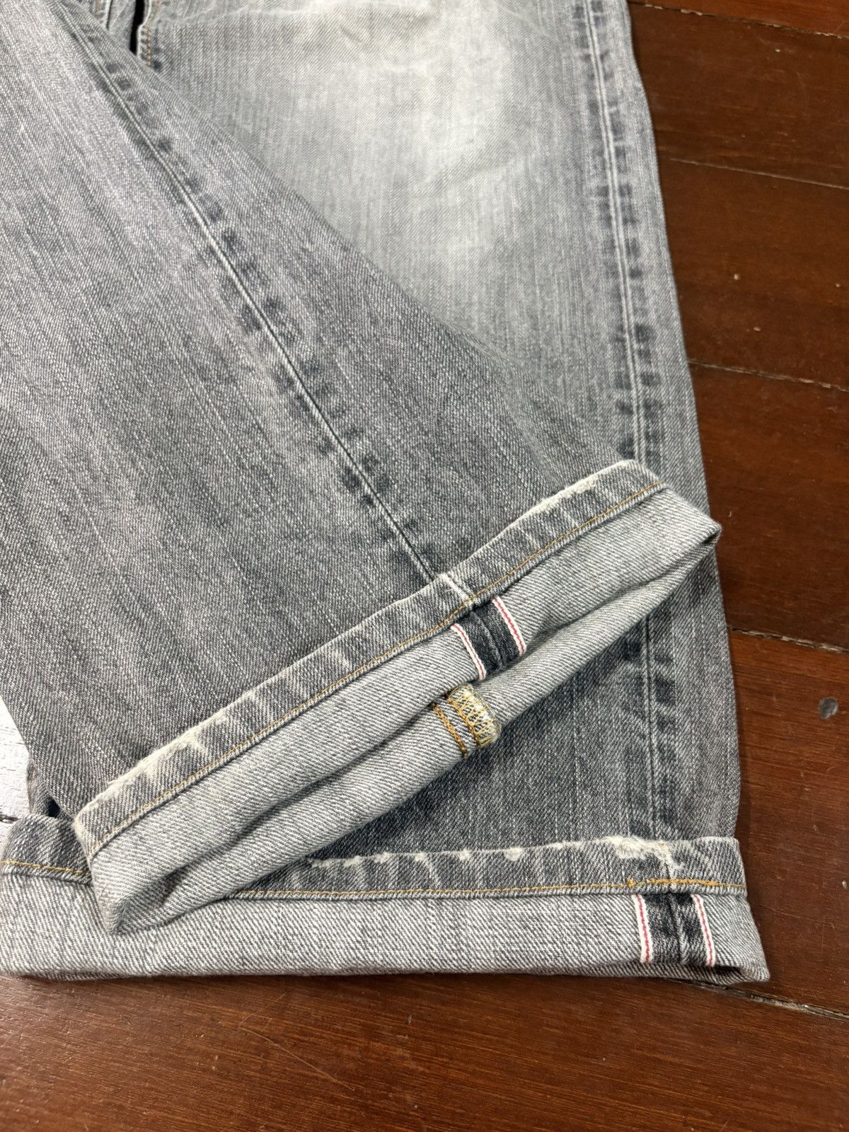 Edwin Vtg Edwin 505Z Selvedge Mudwash Distressed Denim Jeans baggy Size US 32 / EU 48 - 16 Thumbnail