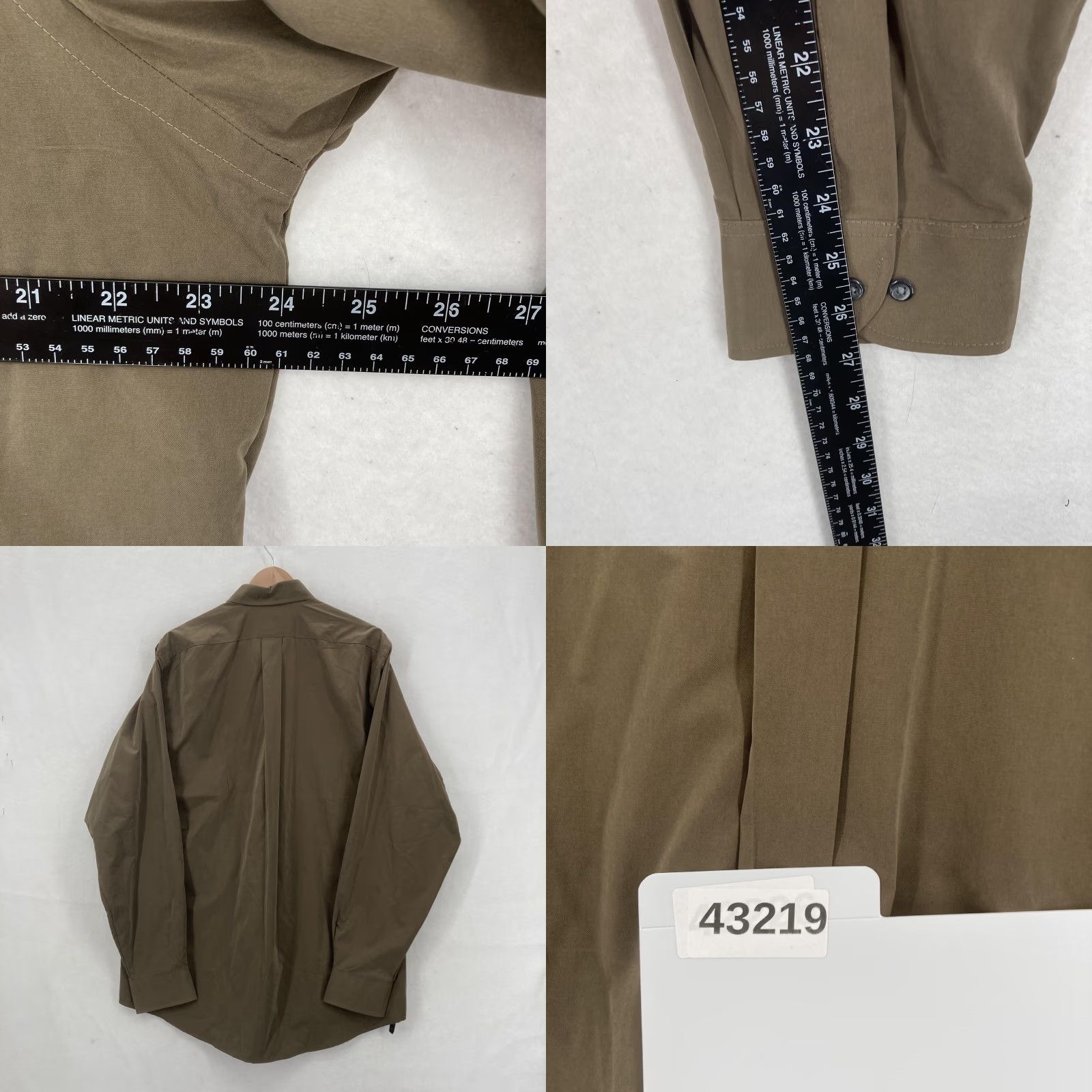 Van Heusen VINTAGE Van Heusen Dress Shirt Men Olive Poplin Button-Down Long Sleeve 16.5 NWT Size 46R - 8 Thumbnail