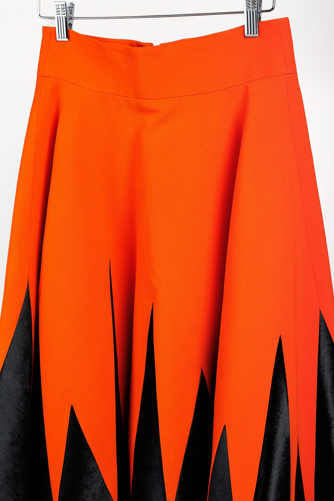 Other Fausto Puglisi Orange & Black Velvet Appliqué Circle Skirt Size 27" / US 4 / IT 40 - 3 Thumbnail