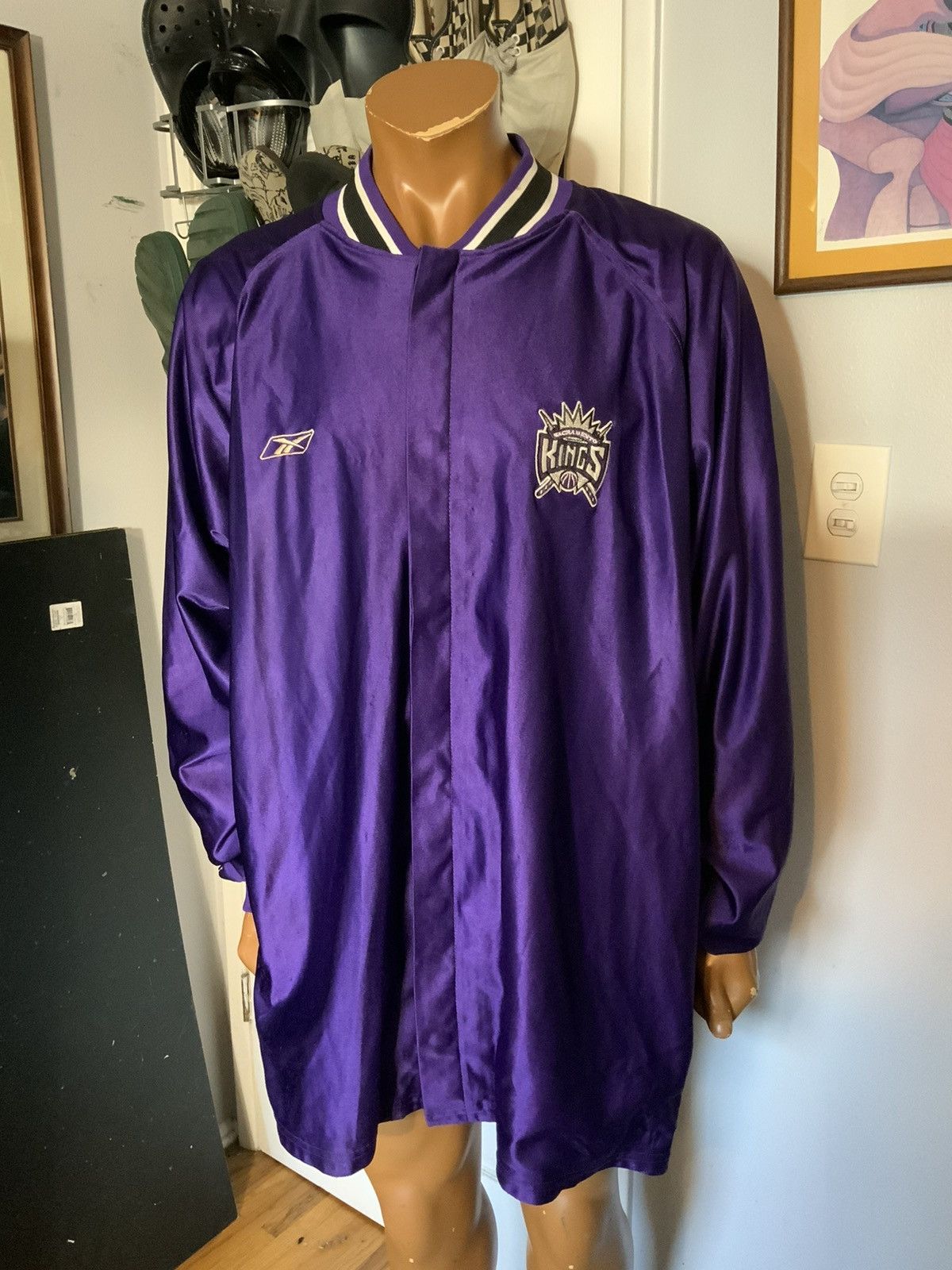 NBA × Reebok × Vintage VTG Sacramento Kings Player Issue Warm Up Shooting Jacket Size US XXL / EU 58 / 5 - 15 Thumbnail
