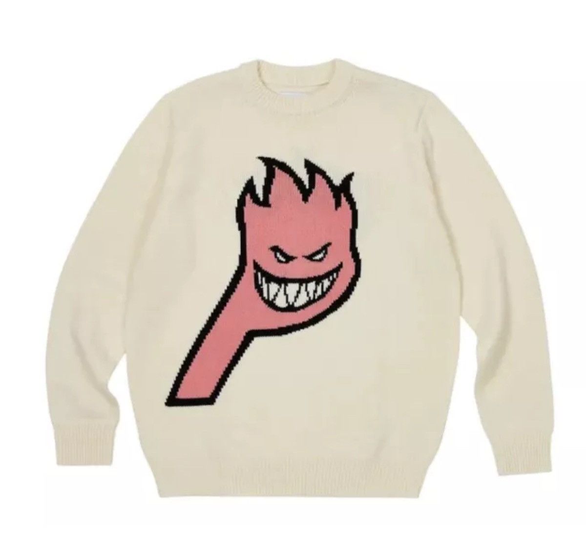 Palace Palace x Spitfire Wool Blend Knit Sweater in Cream Size XL Size US XL / EU 56 / 4 - 1 Thumbnail