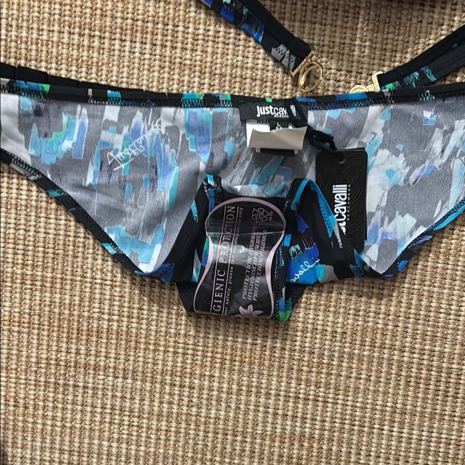 Just Cavalli NWT Just Cavalli Blue and Black Bikini Set with Artistic L Size ONE SIZE - 8 Thumbnail