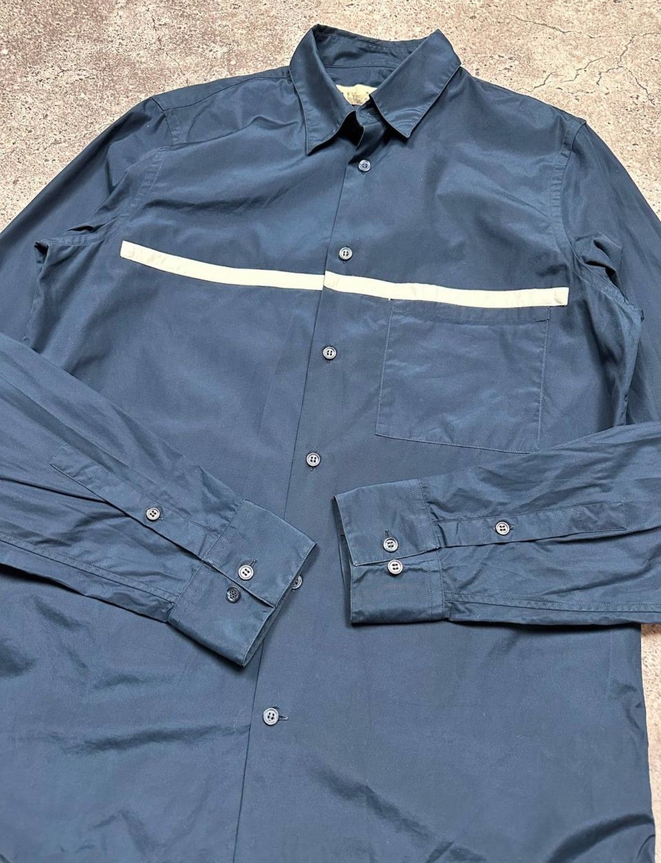 Marni MARNI Blue Pocket Casual Shirt Size US M / EU 48-50 / 2 - 5 Thumbnail