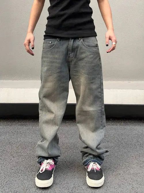 Jean Washed Baggy Denim Jeans Stacked Skate Size US 32 / EU 48 - 2 Thumbnail