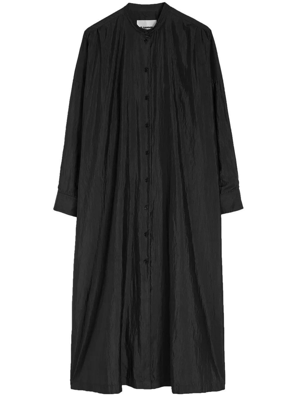 Jil Sander o1loc1c0426 Satin Shirt Dress in Black Size XL / US 12-14 / IT 48-50 - 1 Thumbnail